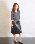 Leather Everyday Wrap Skirt in Black by St. Agni-St. Agni-Idlewild-Cincinnati