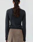 Fine Merino Wool Long Sleeve Top in Charcoal Melange by St. Agni-St. Agni-Idlewild-Cincinnati