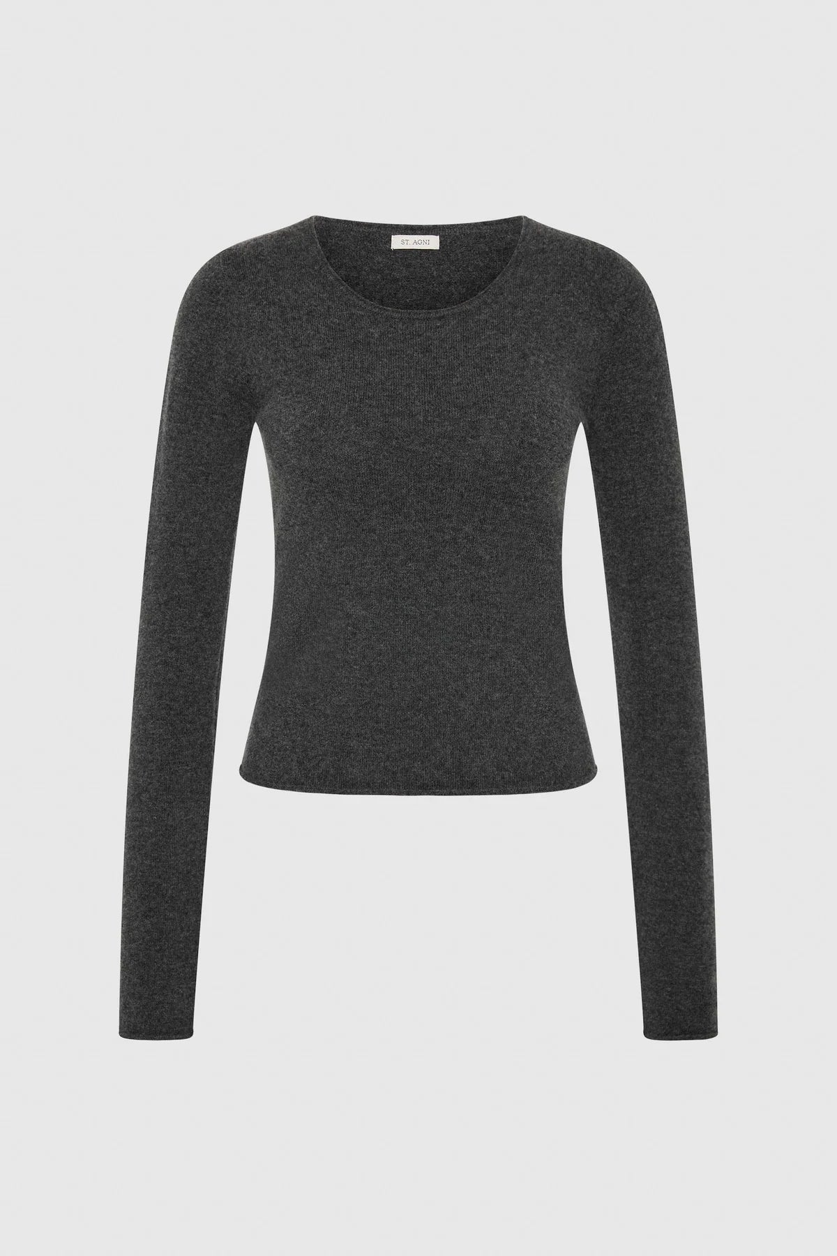 Fine Merino Wool Long Sleeve Top in Charcoal Melange by St. Agni-St. Agni-Idlewild-Cincinnati