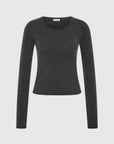 Fine Merino Wool Long Sleeve Top in Charcoal Melange by St. Agni-St. Agni-Idlewild-Cincinnati