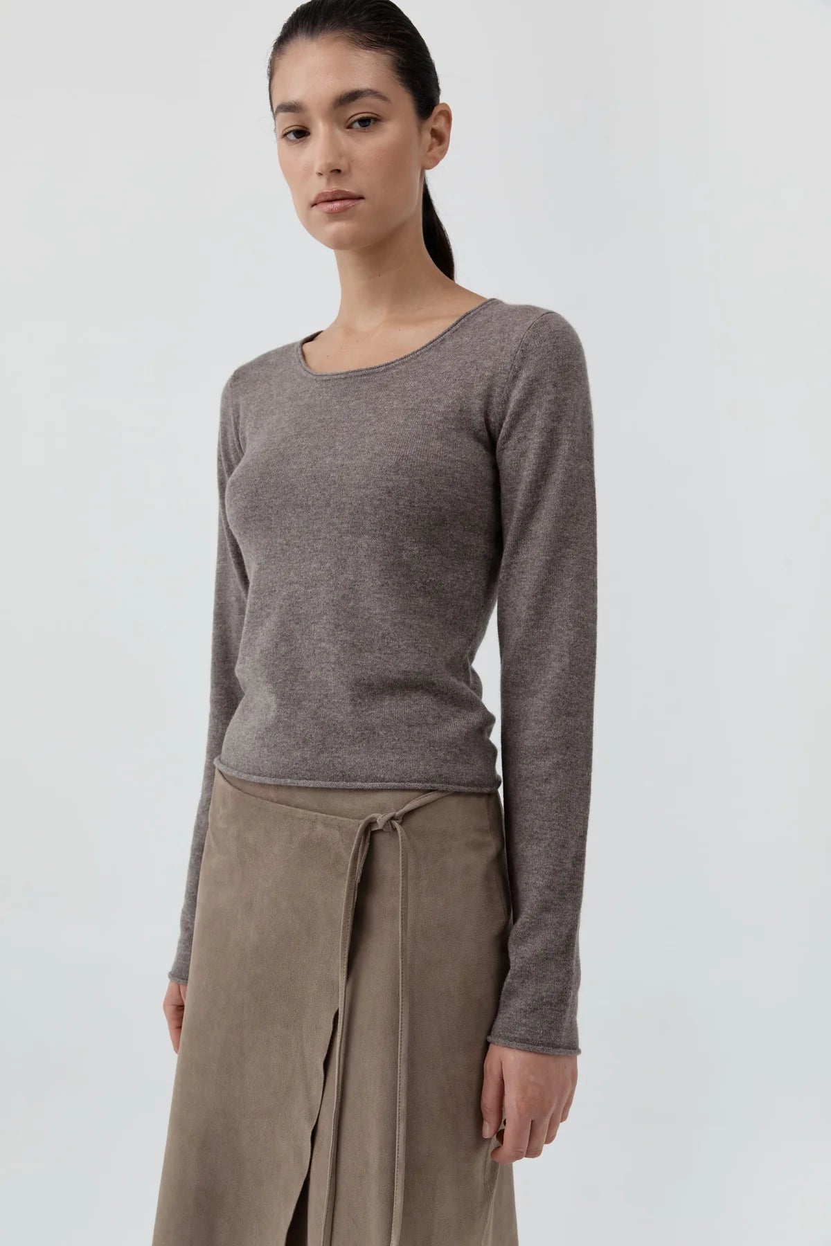 Fine Merino Wool Long Sleeve Top in Vapor by St. Agni-St. Agni-Idlewild-Cincinnati