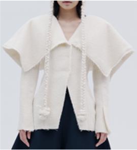 Fitted Jacket in Ecru by A.W.A.K.E. Mode-Outer-A.W.A.K.E. Mode-Idlewild