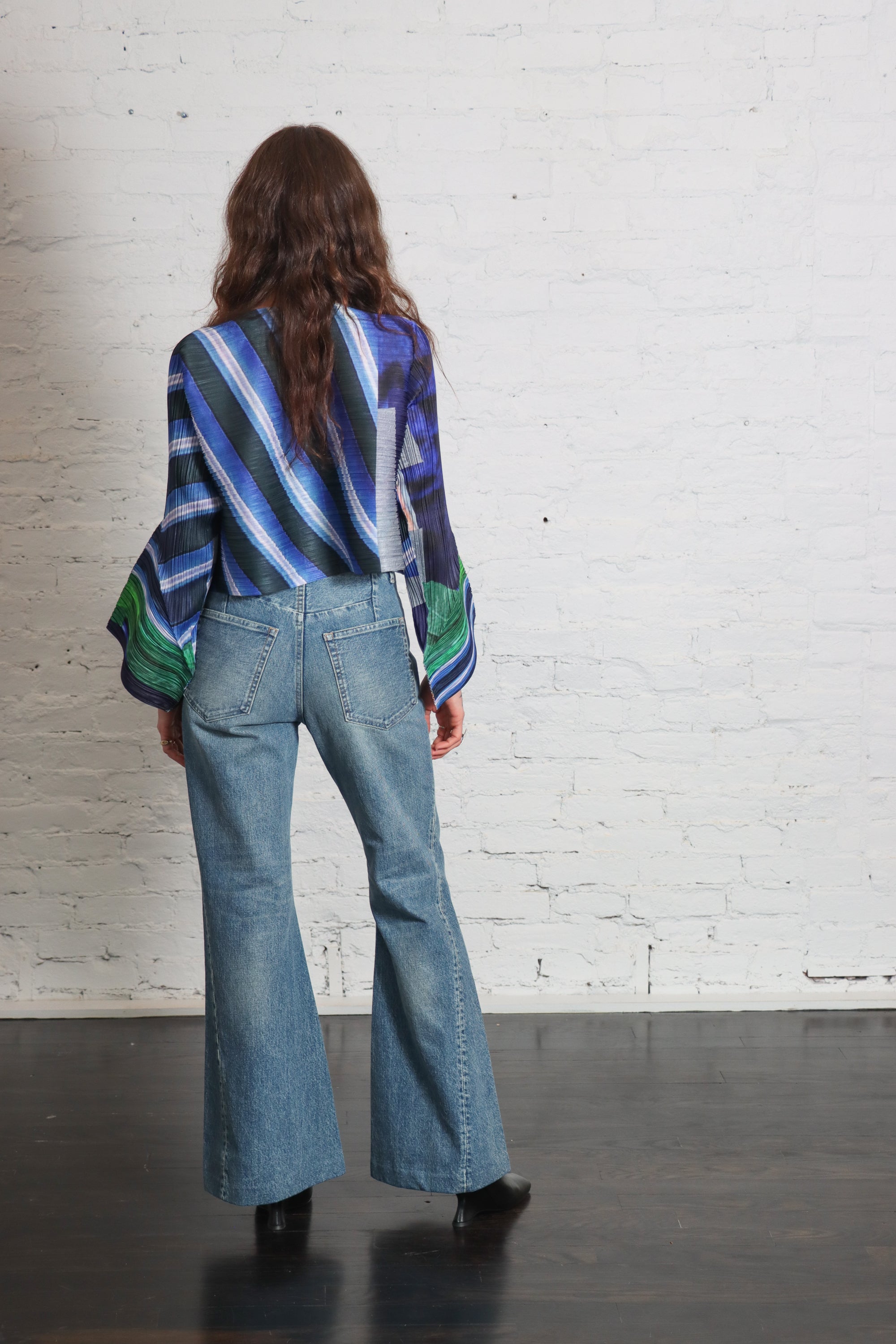 Flare Jean Trouser in Green Blue by Tanaka Denim-TANAKA-Idlewild-Cincinnati