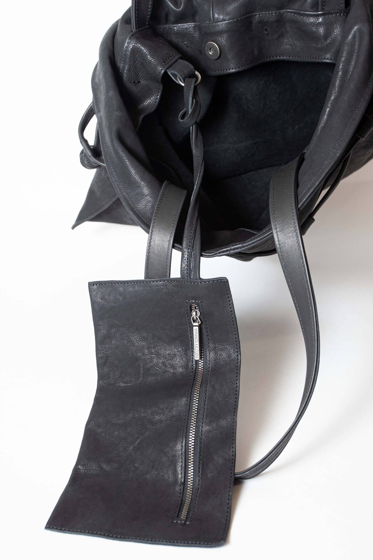 Floral Drawstring Bag - Large in Black by Miranda Kaloudis-MDK-Idlewild-Cincinnati