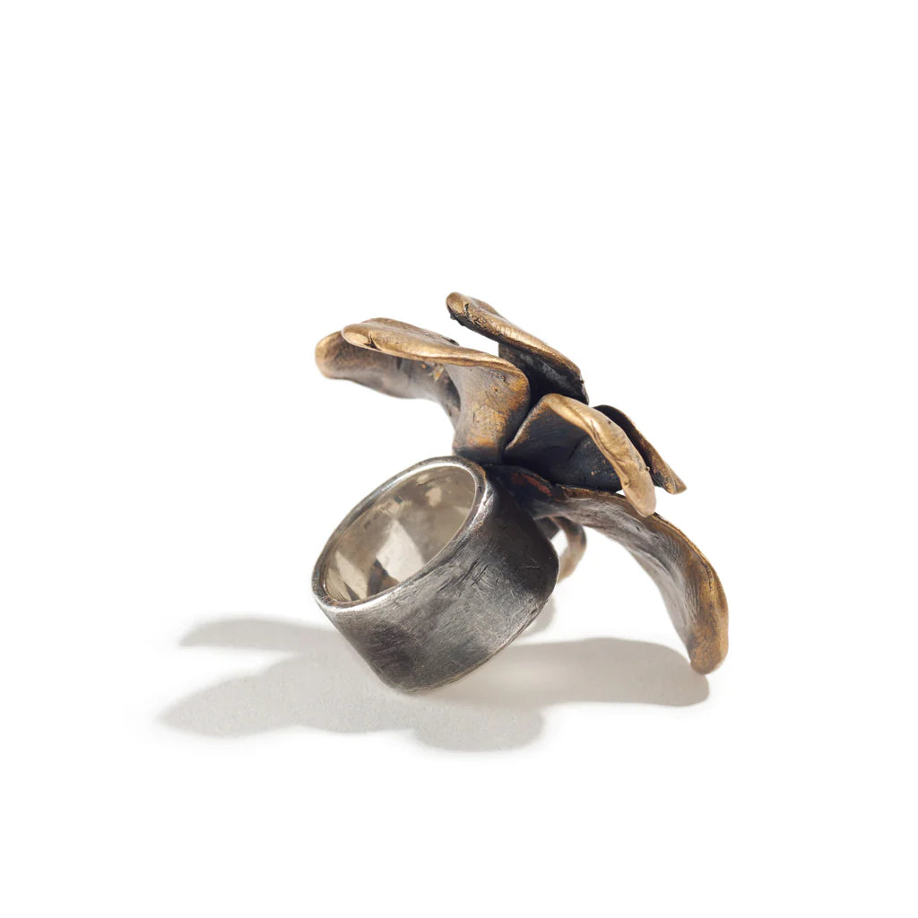 Flower Ring in Bronze with a Sterling Silver Band by STON by Latondra Newton-STON by Latondra Newton-Idlewild-Cincinnati
