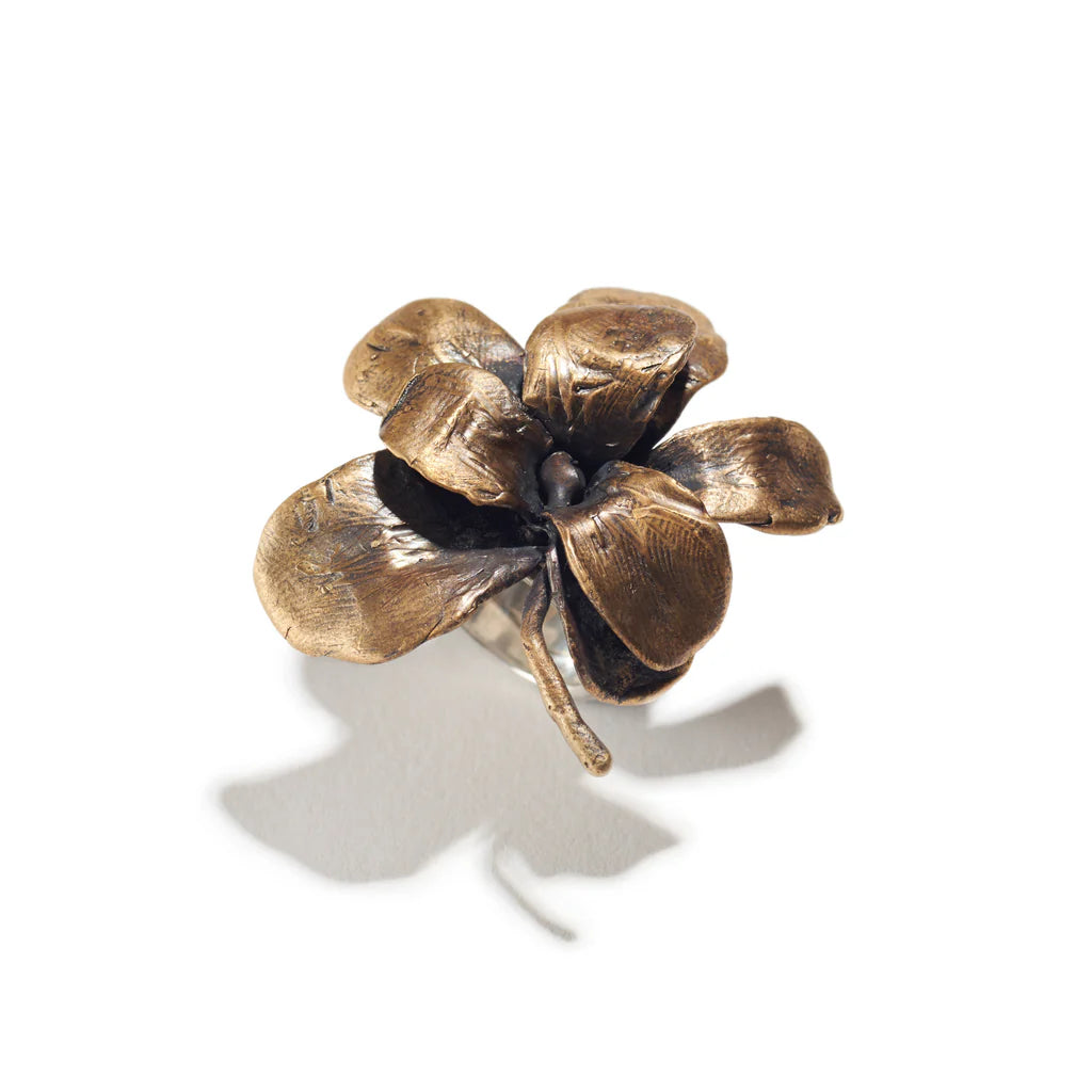 Flower Ring in Bronze with a Sterling Silver Band by STON by Latondra Newton-STON by Latondra Newton-Idlewild-Cincinnati
