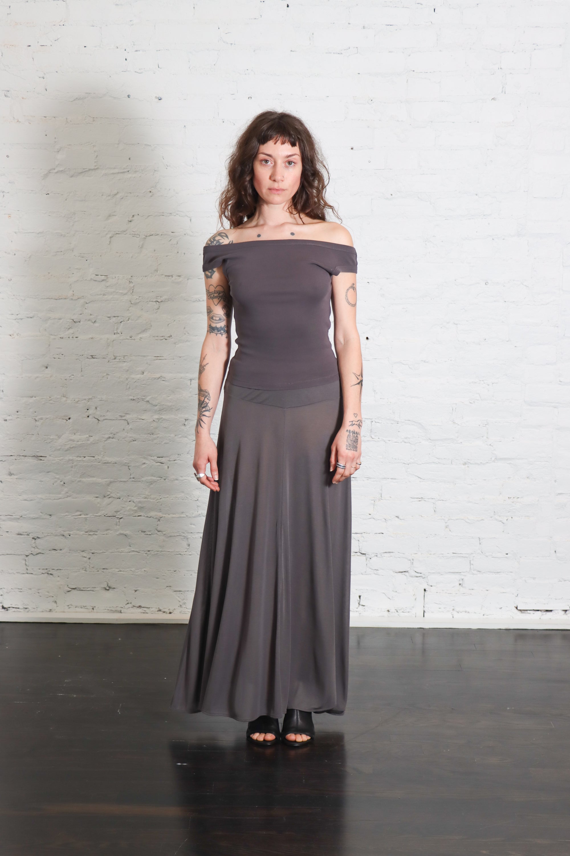 Fluid Jersey Skirt in Soot by St. Agni-St. Agni-Idlewild-Cincinnati