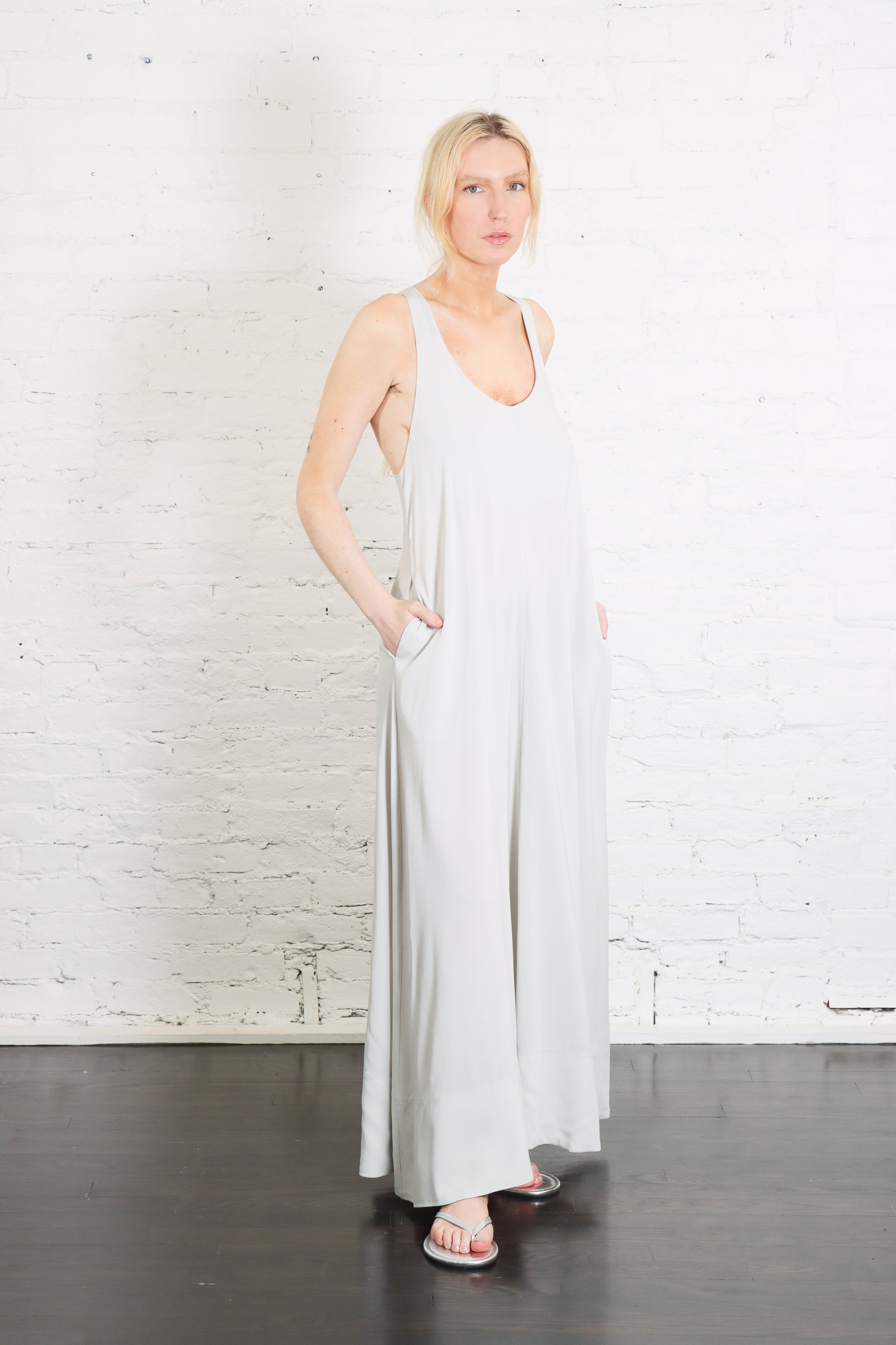Fluid Tank Dress in Silver by St. Agni-St. Agni-Idlewild-Cincinnati