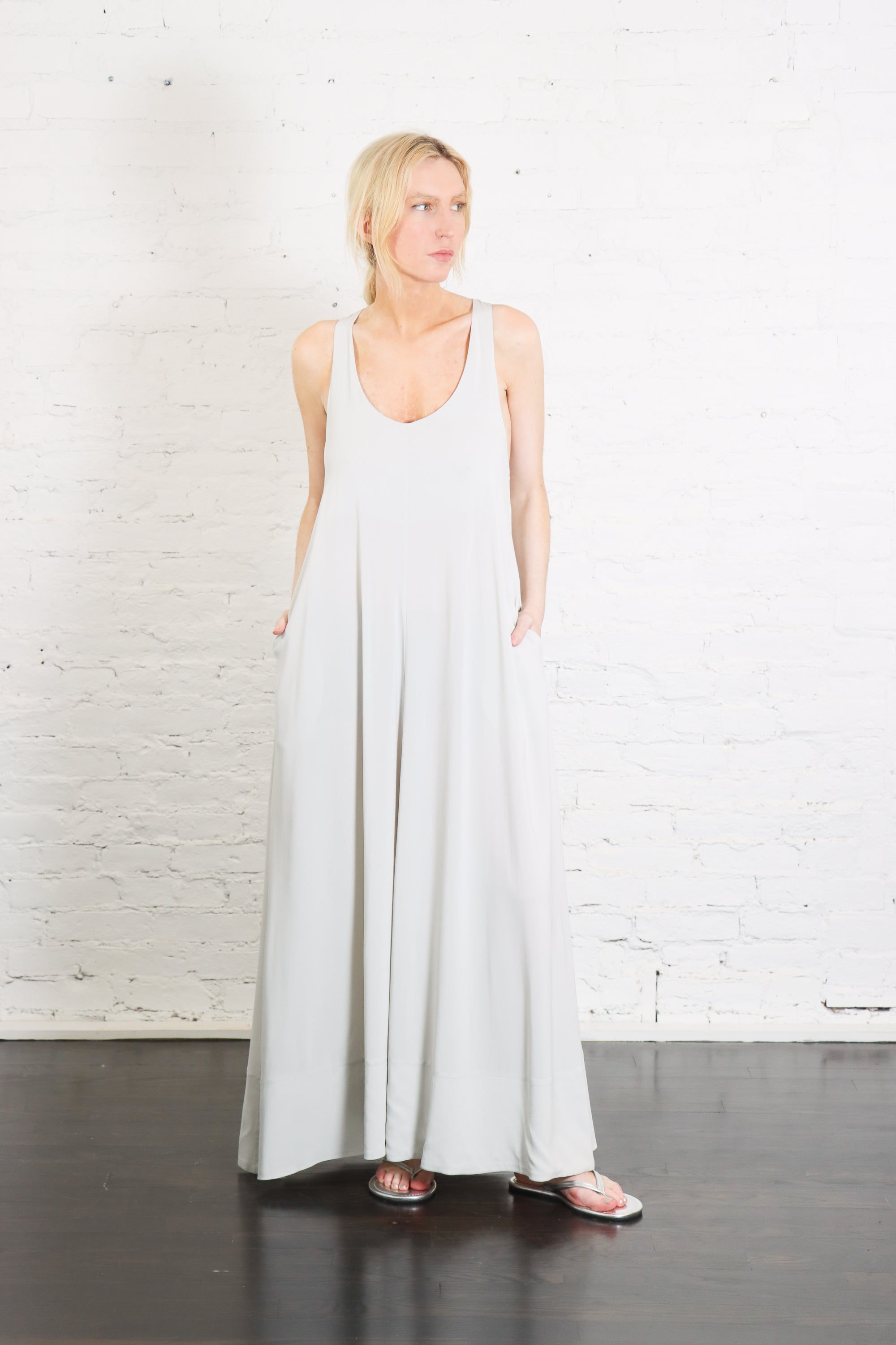 Fluid Tank Dress in Silver by St. Agni-St. Agni-Idlewild-Cincinnati