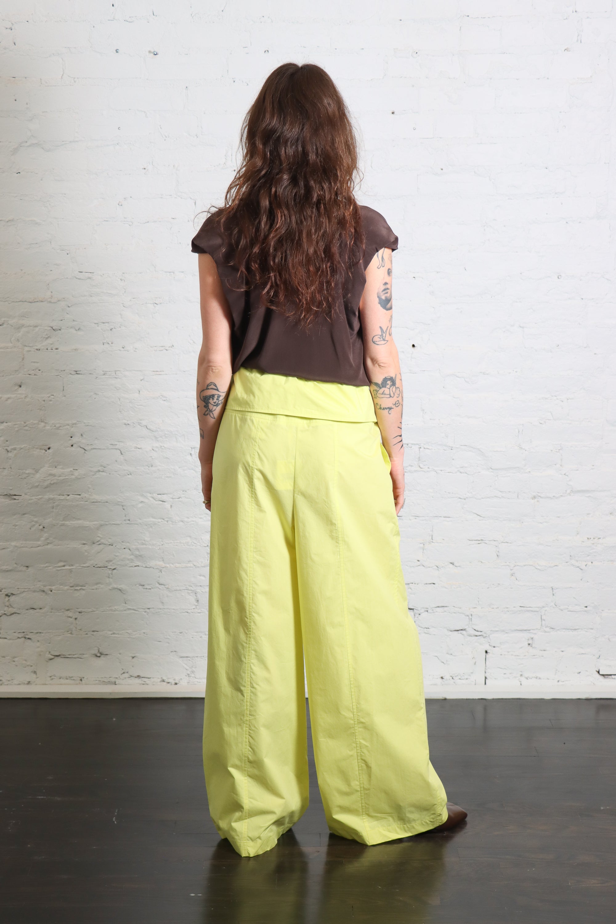 Folded Waist Pant in Limone by Alysi-Alysi-Idlewild-Cincinnati