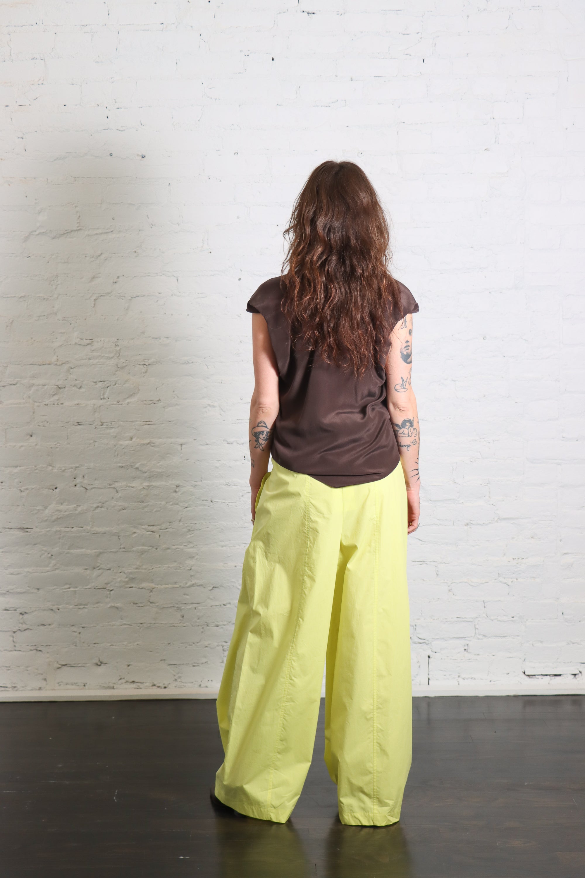 V-Neck Silk Top in Choco by Alysi-Alysi-Idlewild-Cincinnati