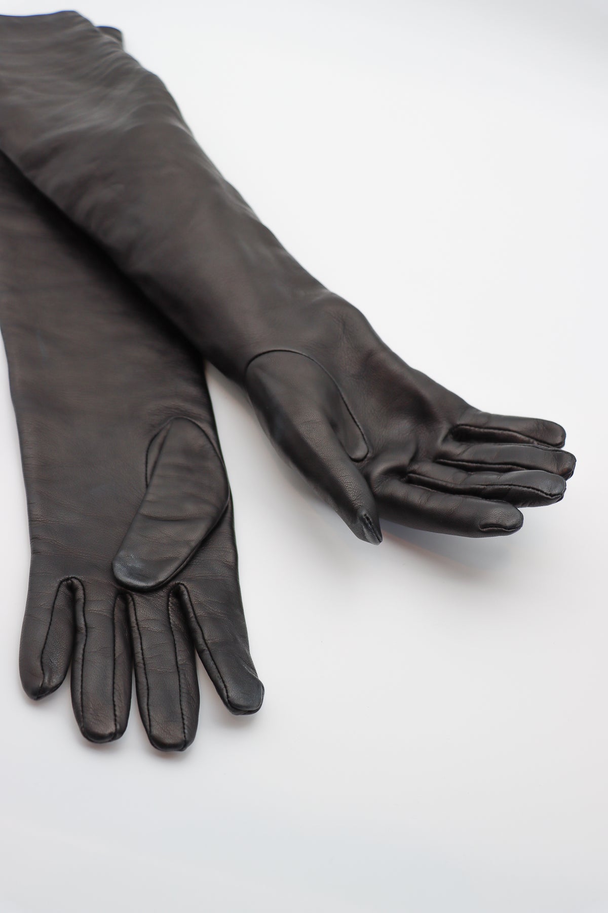 Full-Arm Lambskin Unlined Gloves in Black by Gloves Forino 1899-Gloves Forino 1899-Idlewild-Cincinnati