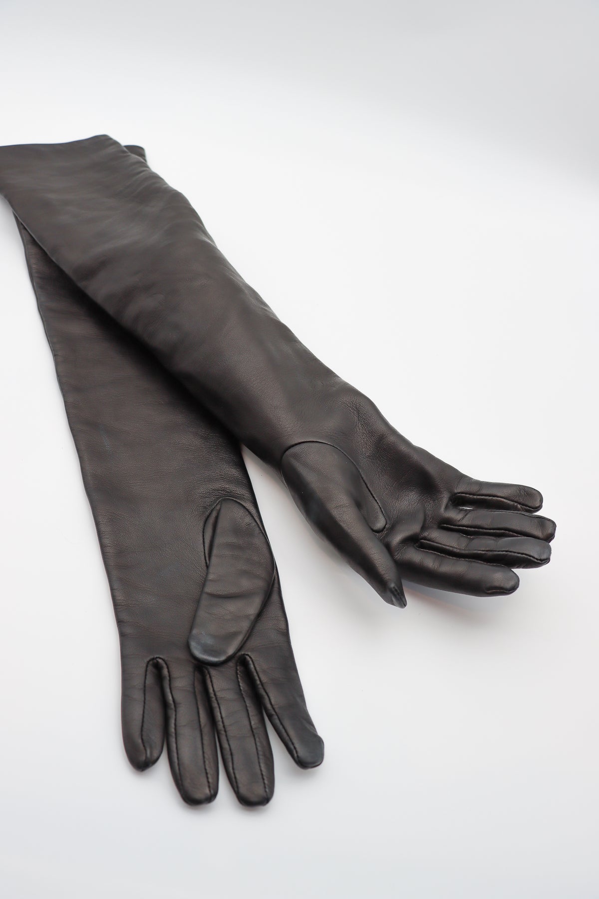 Full-Arm Lambskin Unlined Gloves in Black by Gloves Forino 1899-Gloves Forino 1899-Idlewild-Cincinnati