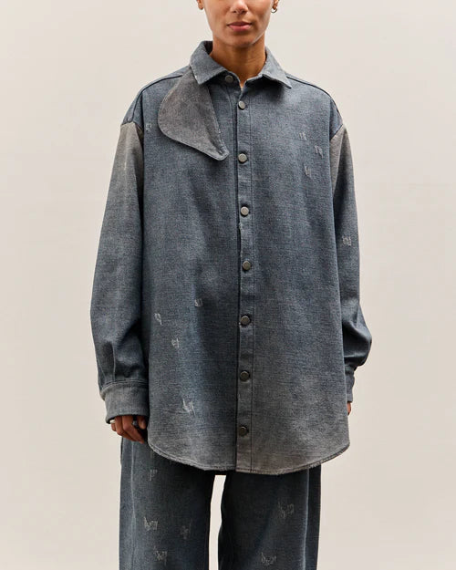 Gaiter Shirt in Worn Denim by Lauren Manoogian-Lauren Manoogian-Idlewild-Cincinnati