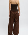Garment Dyed Silky Cotton Winslow Pull-On Pant in Brown by Tibi-Tibi-Idlewild-Cincinnati