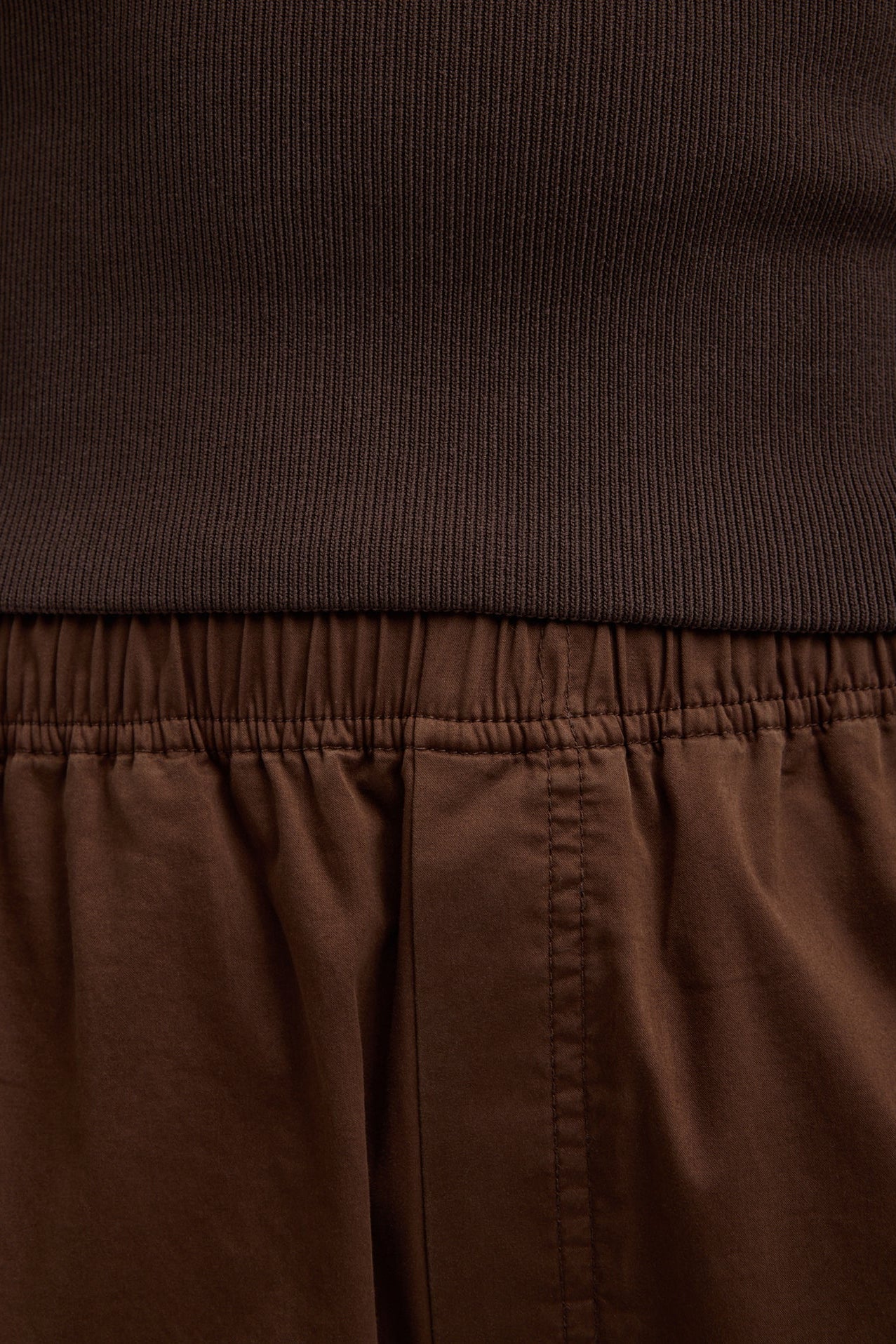 Garment Dyed Silky Cotton Winslow Pull-On Pant in Brown by Tibi-Tibi-Idlewild-Cincinnati