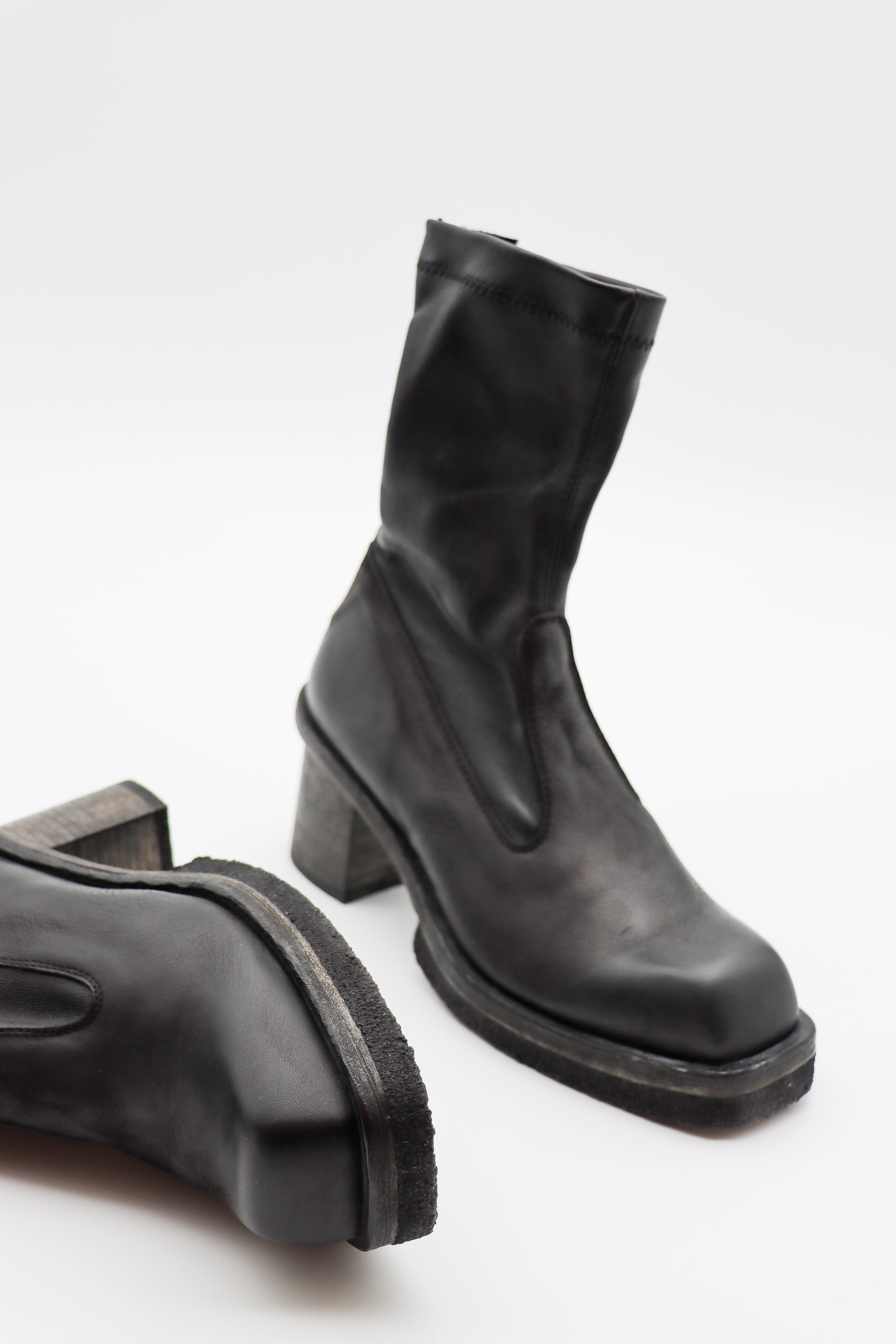 Gasolina Leather Stretch Boot in Nero by Lofina-Lofina-Idlewild-Cincinnati