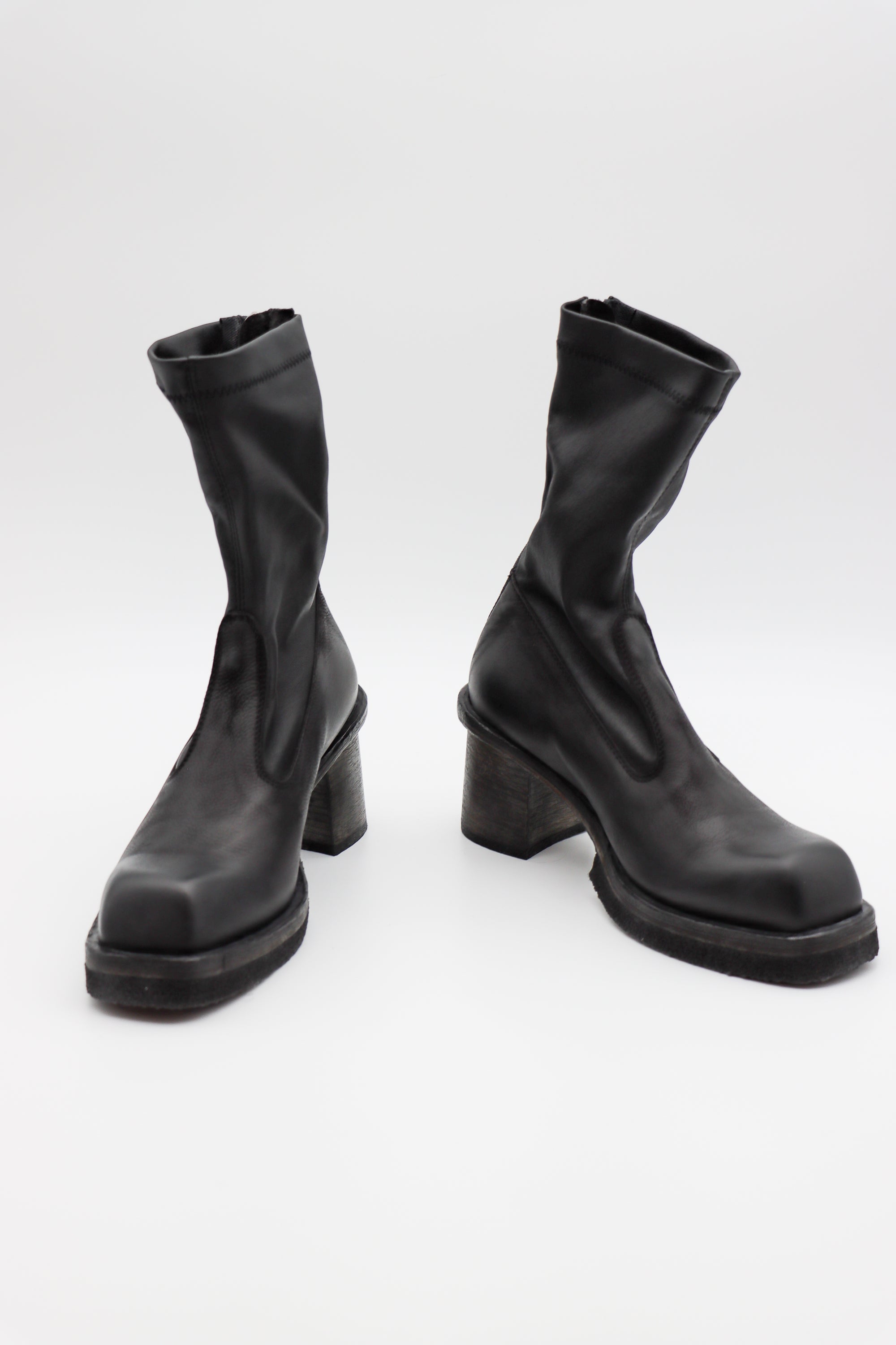 Gasolina Leather Stretch Boot in Nero by Lofina-Lofina-Idlewild-Cincinnati