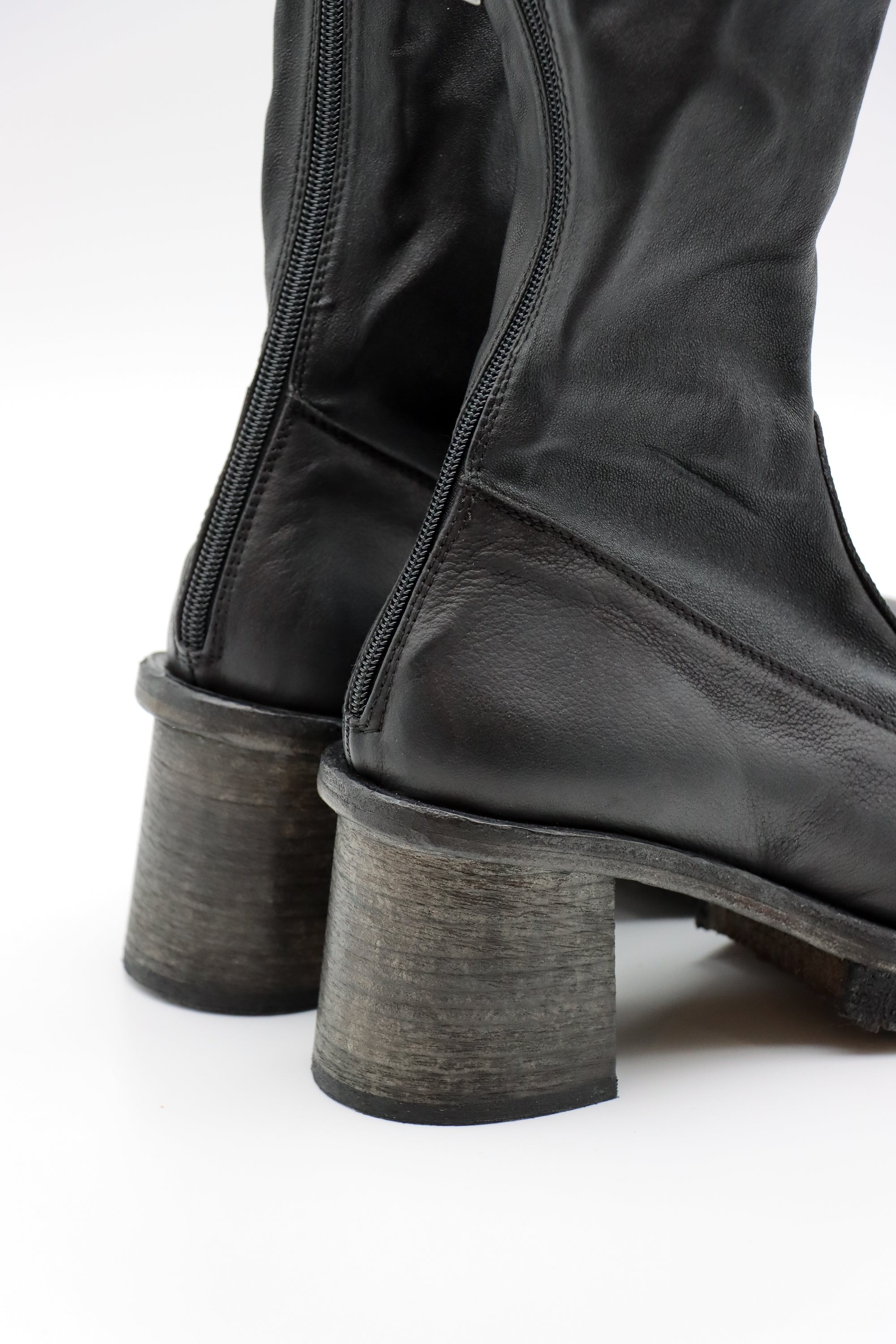 Gasolina Leather Stretch Boot in Nero by Lofina-Lofina-Idlewild-Cincinnati