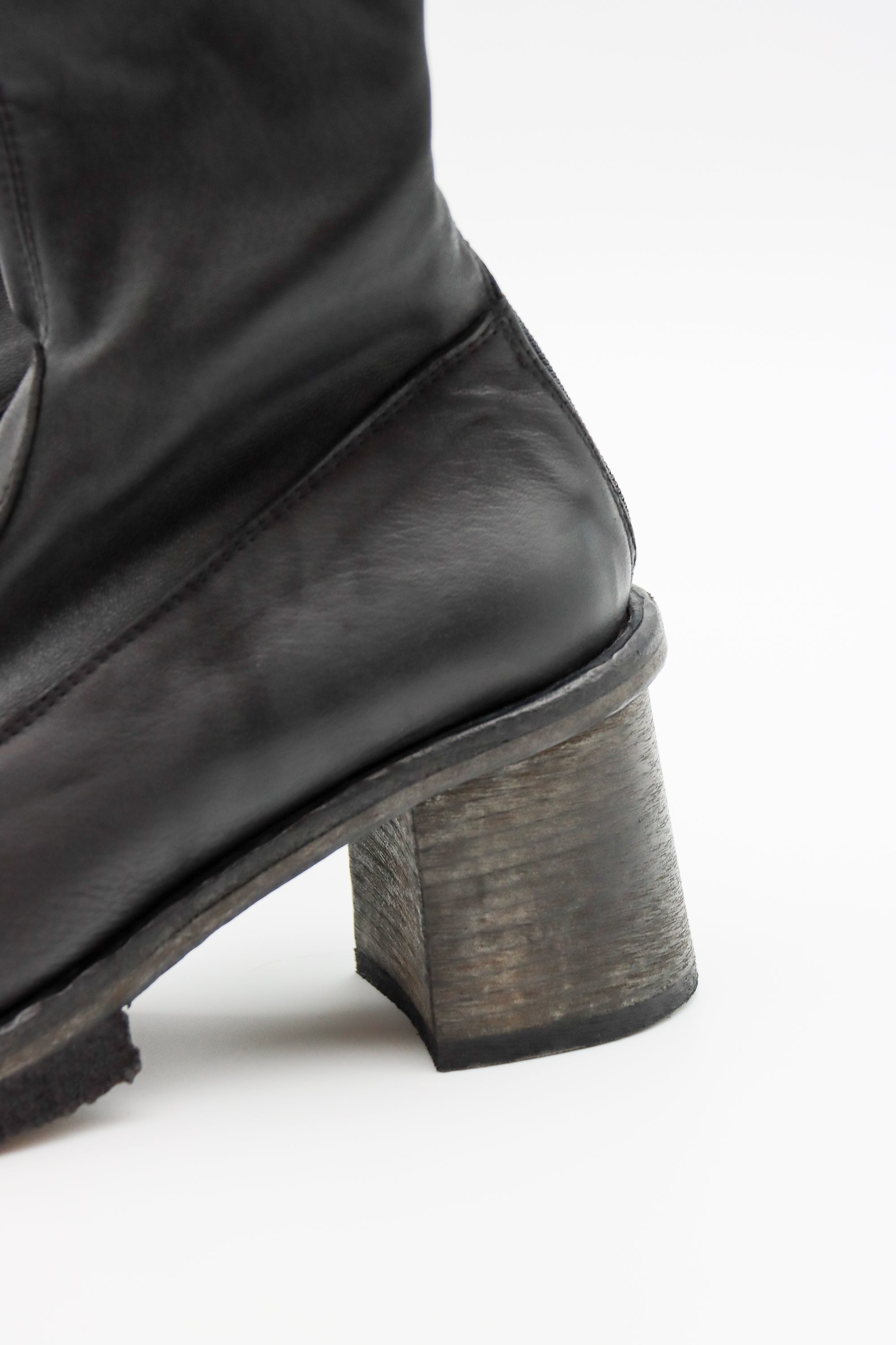 Gasolina Leather Stretch Boot in Nero by Lofina-Lofina-Idlewild-Cincinnati