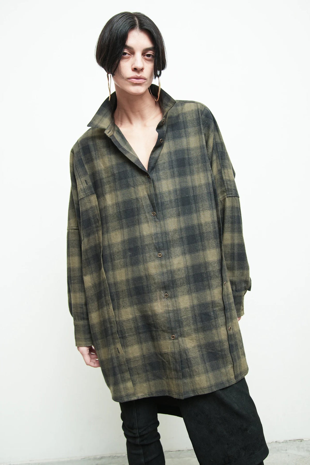 Gaspar Shirt in Moss/Black by Nicholas K-Nicholas K-Idlewild-Cincinnati