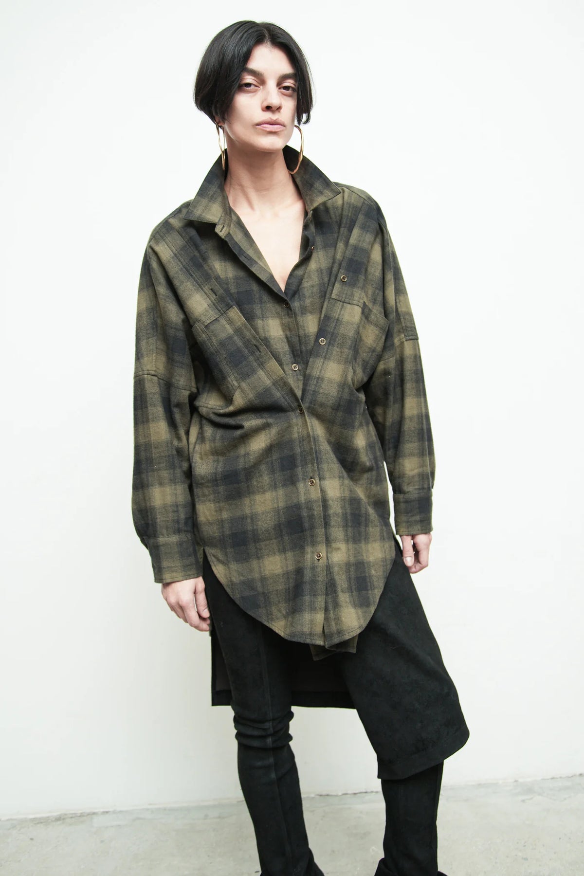 Gaspar Shirt in Moss/Black by Nicholas K-Nicholas K-Idlewild-Cincinnati