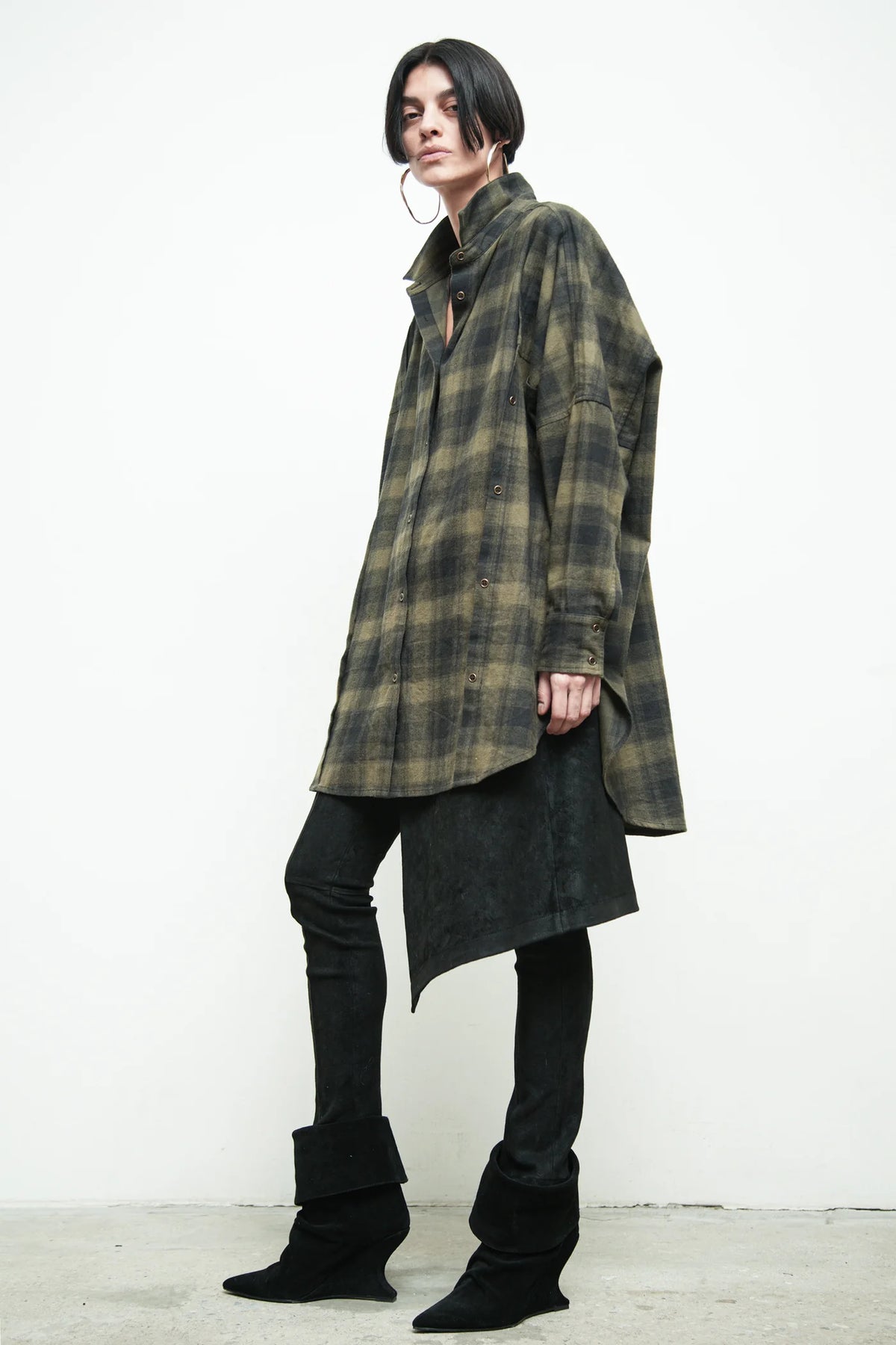 Gaspar Shirt in Moss/Black by Nicholas K-Nicholas K-Idlewild-Cincinnati