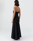 Gathered Strapless Longline Dress in Black by St. Agni-Dresses-St. Agni-Idlewild