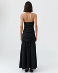 Gathered Strapless Longline Dress in Black by St. Agni-Dresses-St. Agni-Idlewild