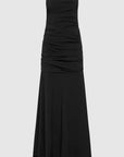 Gathered Strapless Longline Dress in Black by St. Agni-Dresses-St. Agni-Idlewild