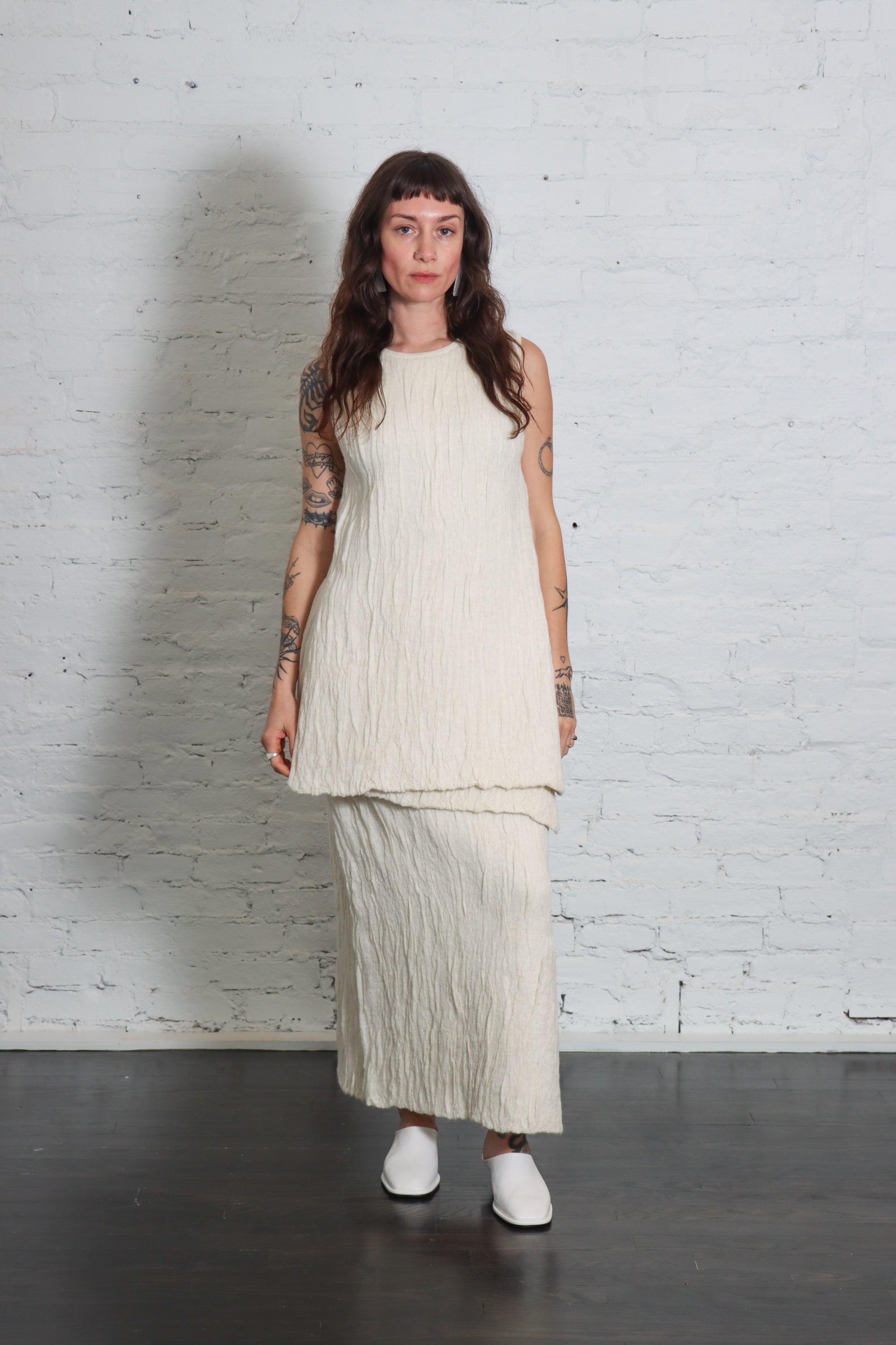 Gauze Layer Skirt in Raw White by Lauren Manoogian-Bottoms-Lauren Manoogian-Idlewild