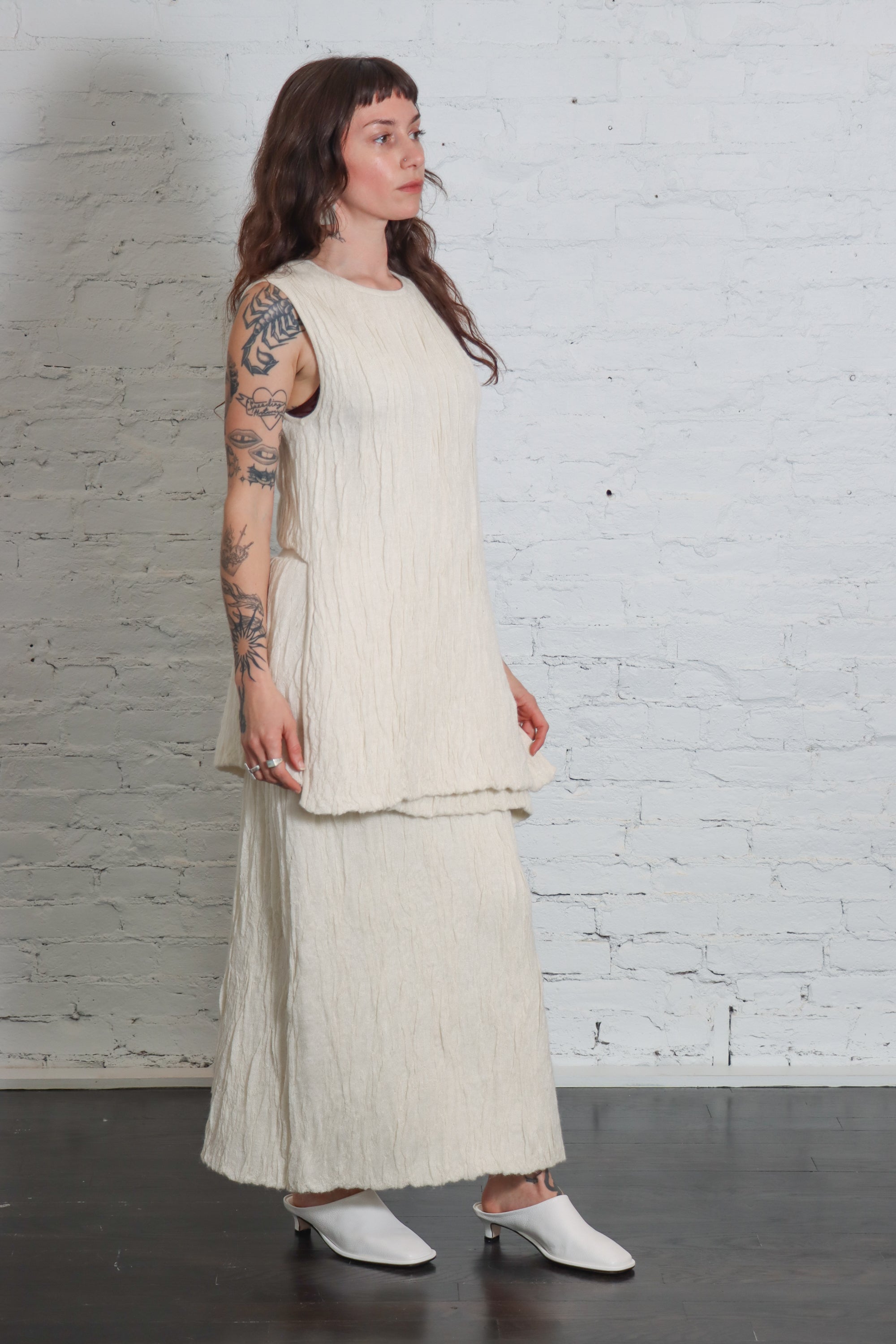 Gauze Layer Skirt in Raw White by Lauren Manoogian-Bottoms-Lauren Manoogian-Idlewild