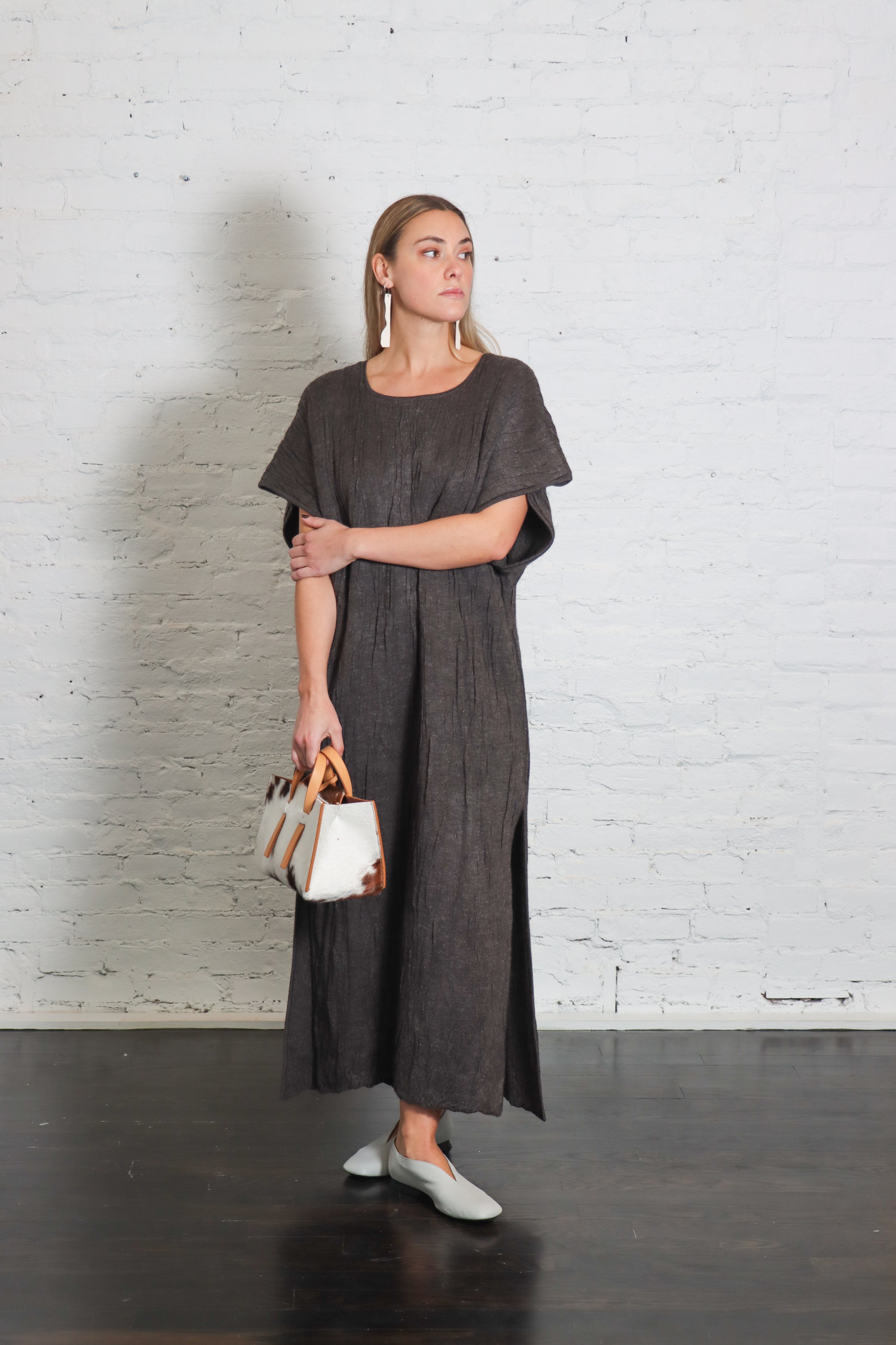 Gauze Caftan in Blackened by Lauren Manoogian-Dresses-Lauren Manoogian-Idlewild