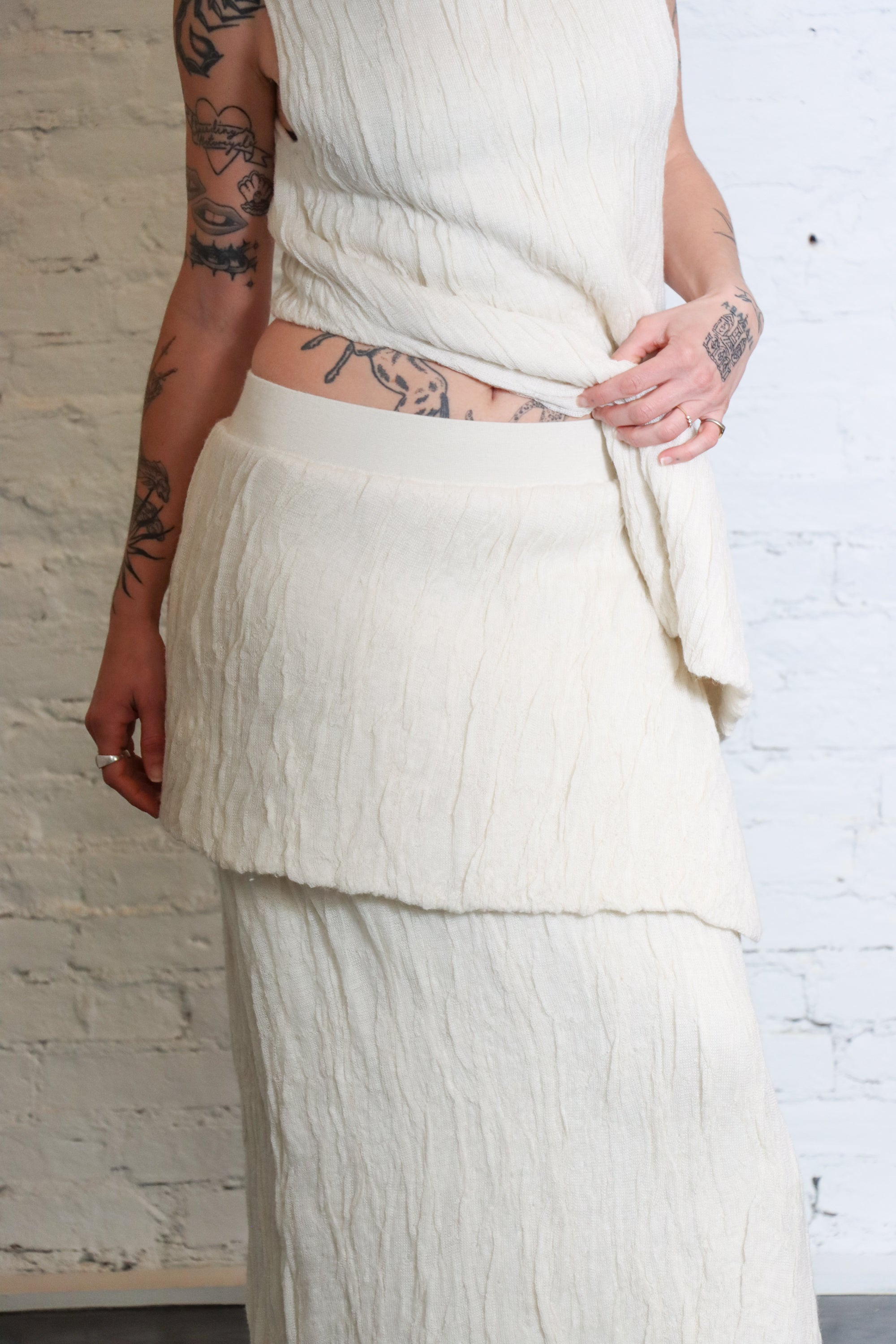 Gauze Layer Skirt in Raw White by Lauren Manoogian-Lauren Manoogian-Idlewild-Cincinnati