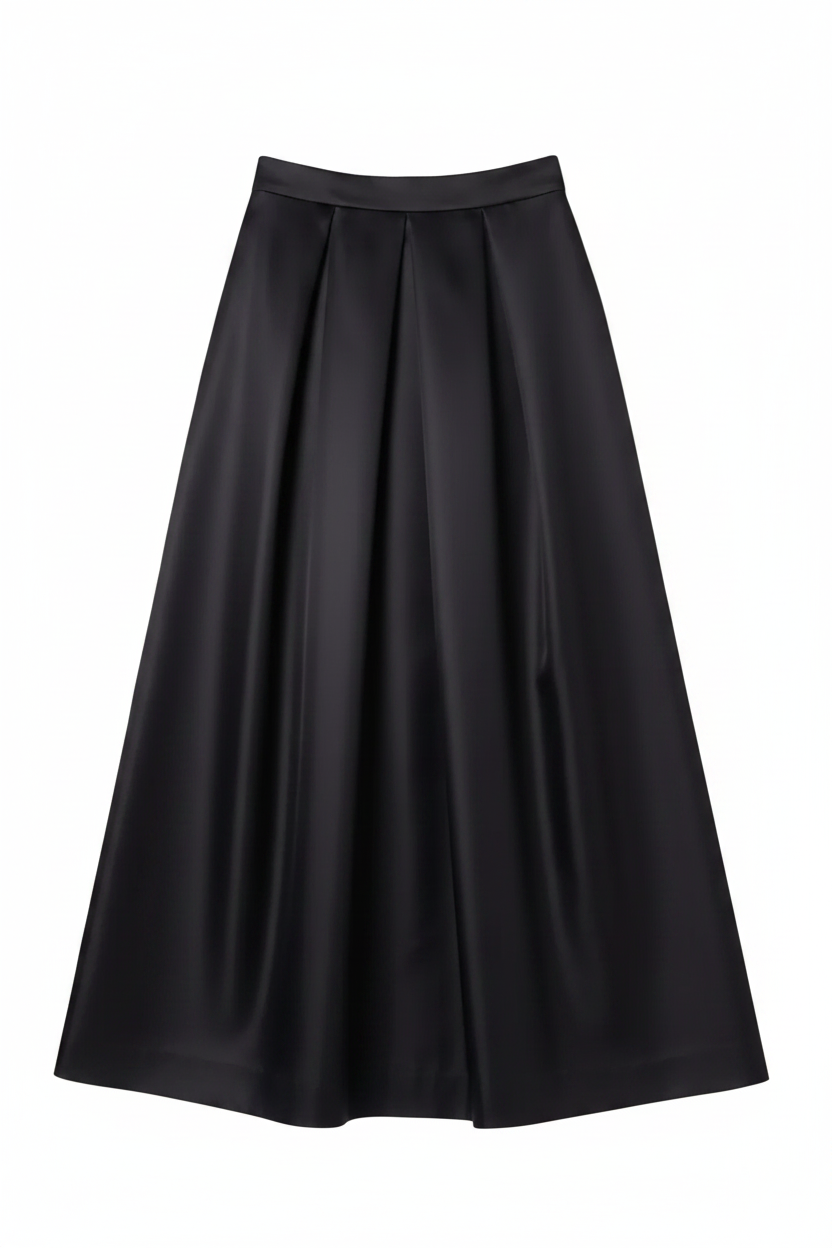 Silk Full Length Skirt in Black by Calle Evans - Idlewild