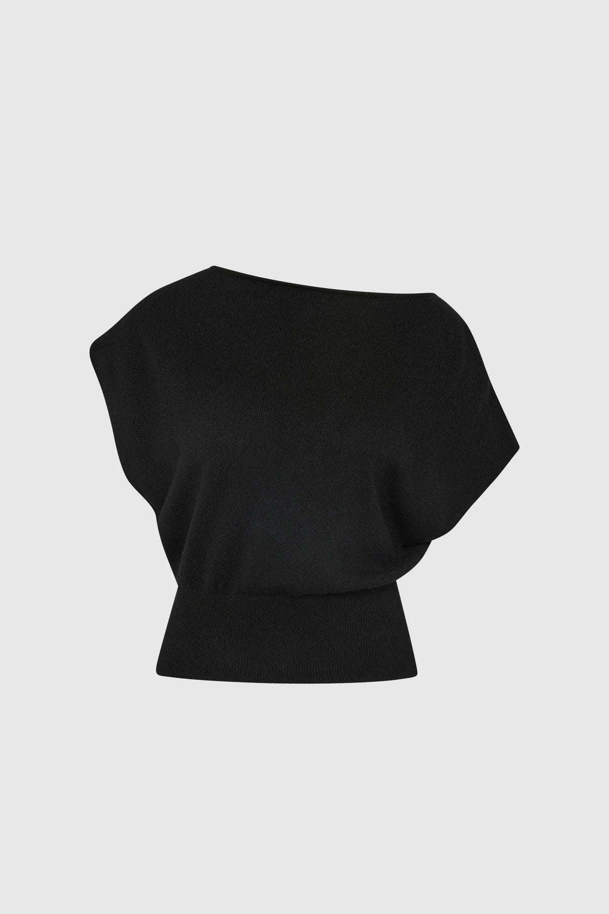 Cashmere Asymm Top Top in Black Vapor by St. Agni - Idlewild