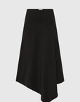 Asymm Drape Skirt in Black by St. Agni