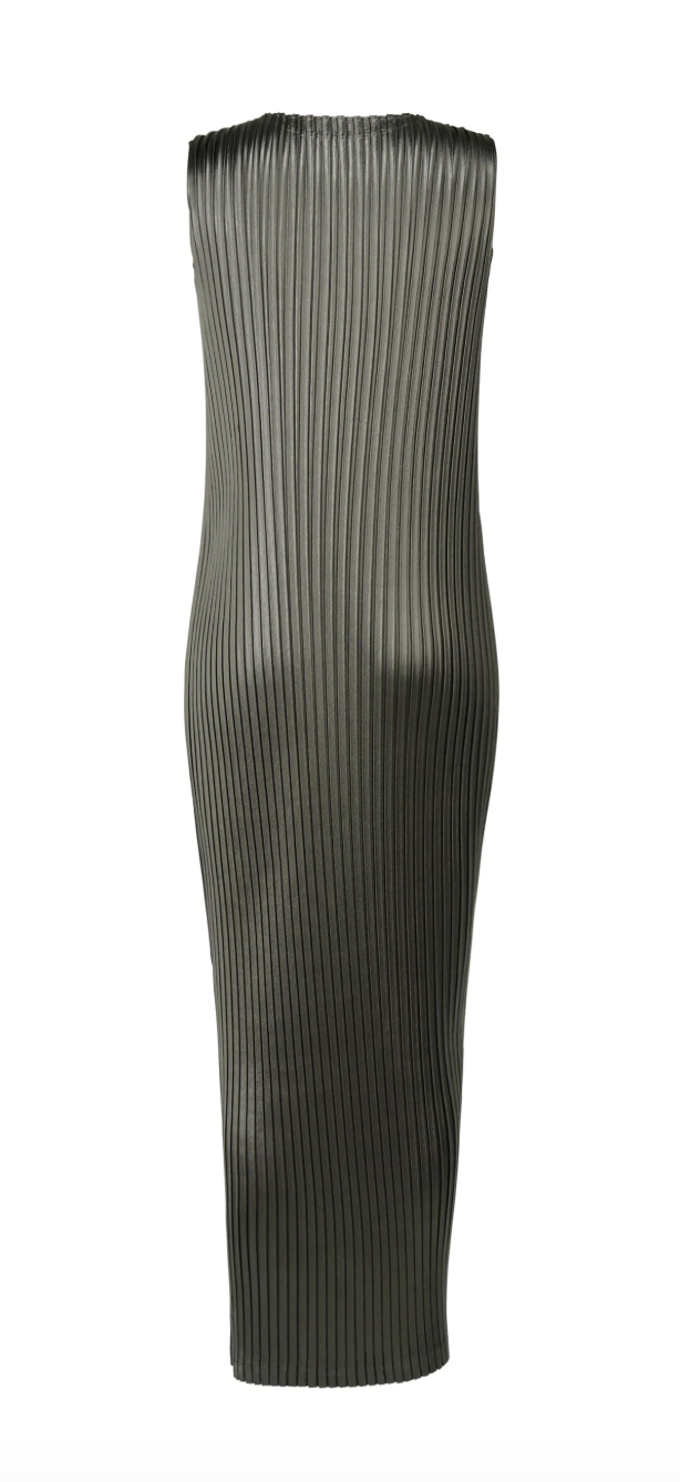 Glossed Metal Pleats Dress in Khaki by Issey Miyake-Issey Miyake-Idlewild-Cincinnati
