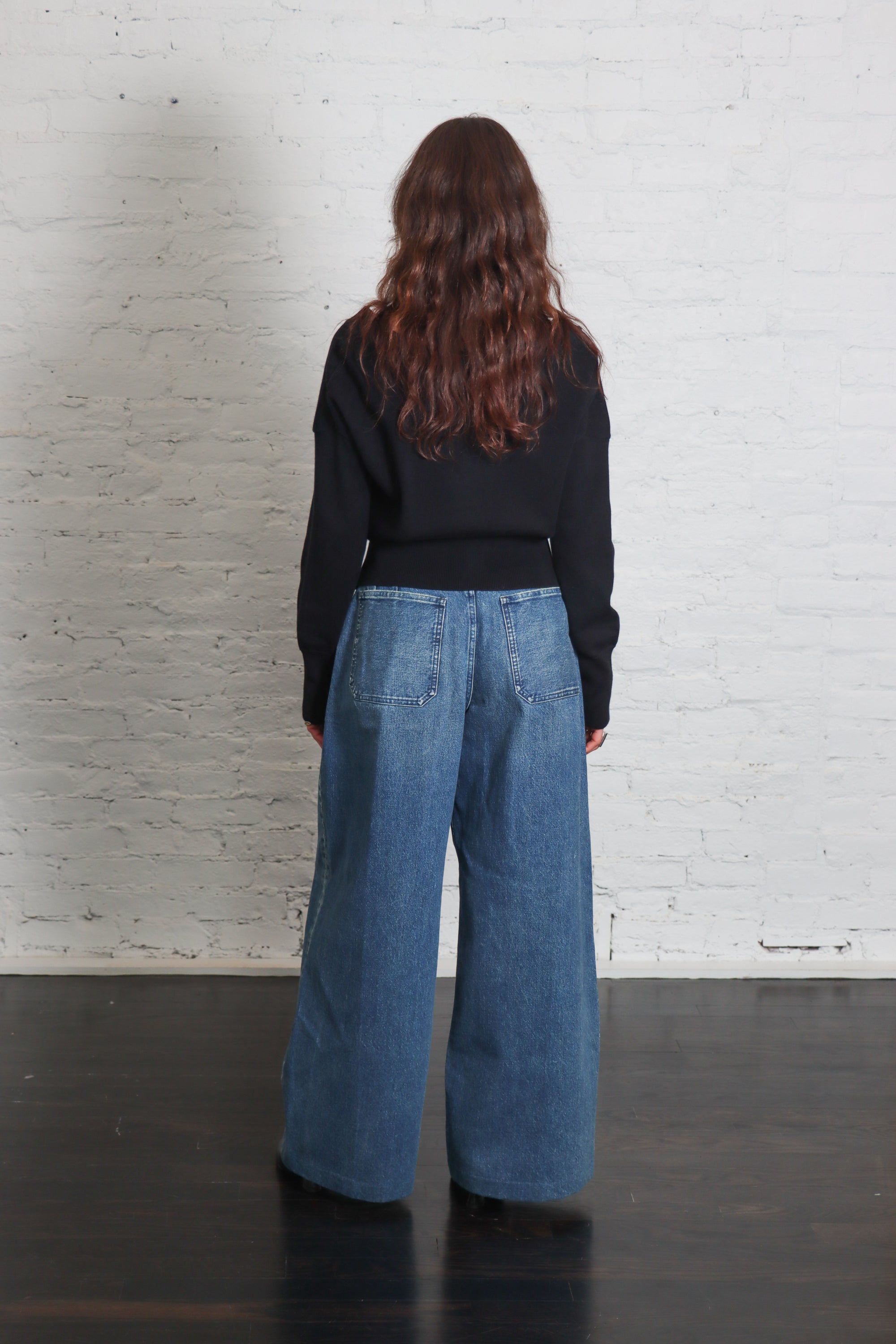 Hakama Jean Trouser in Green Blue by Tanaka Denim-Bottoms-TANAKA-Idlewild