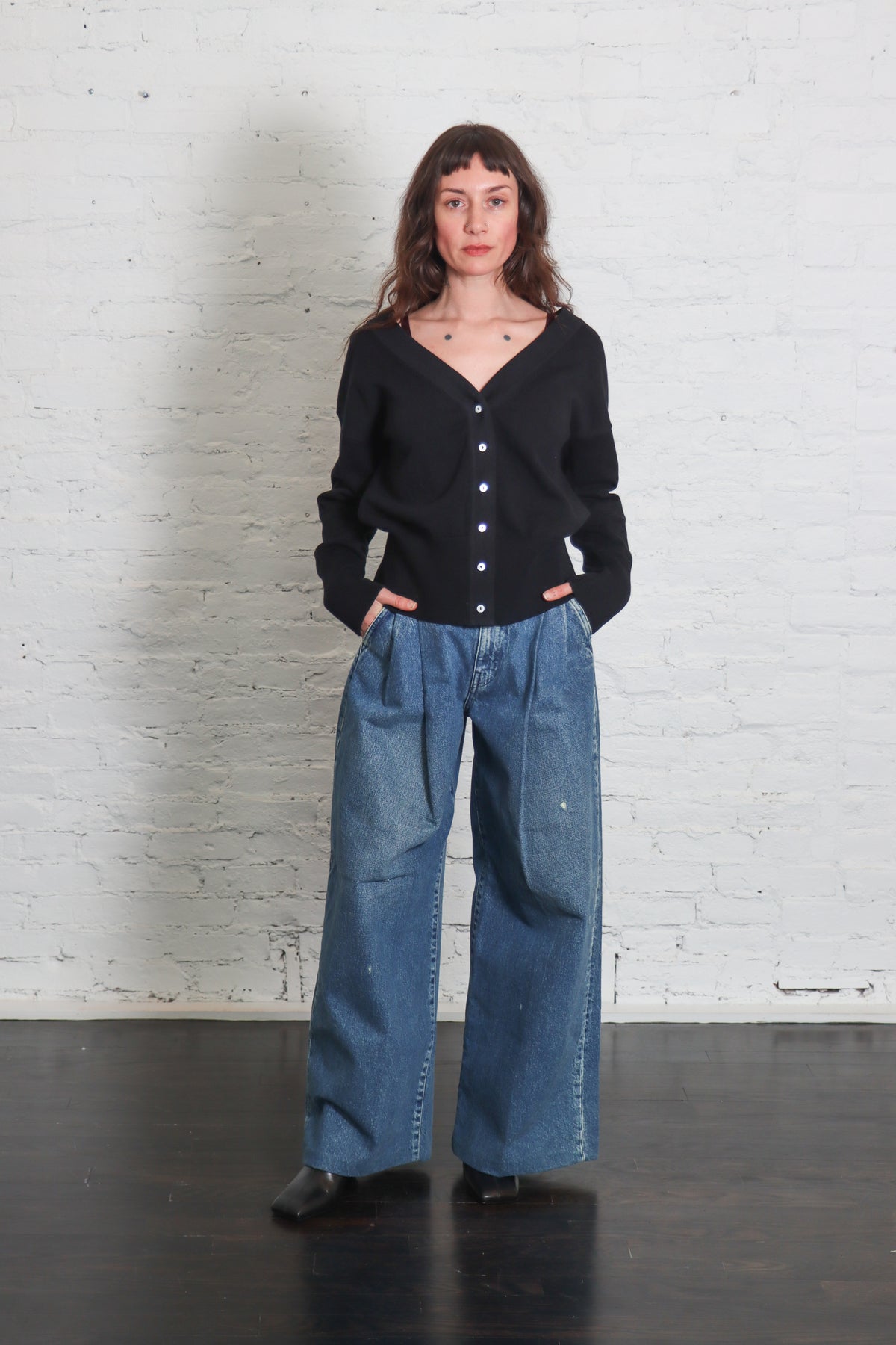 Hakama Jean Trouser in Green Blue by Tanaka Denim