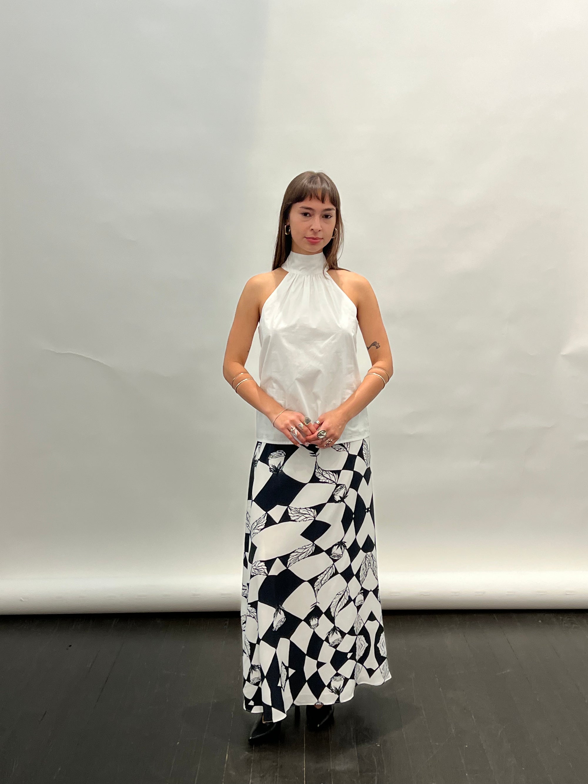 Halter Neck Top with Big Bow in White by Shwetambari-Shwetambari-Idlewild