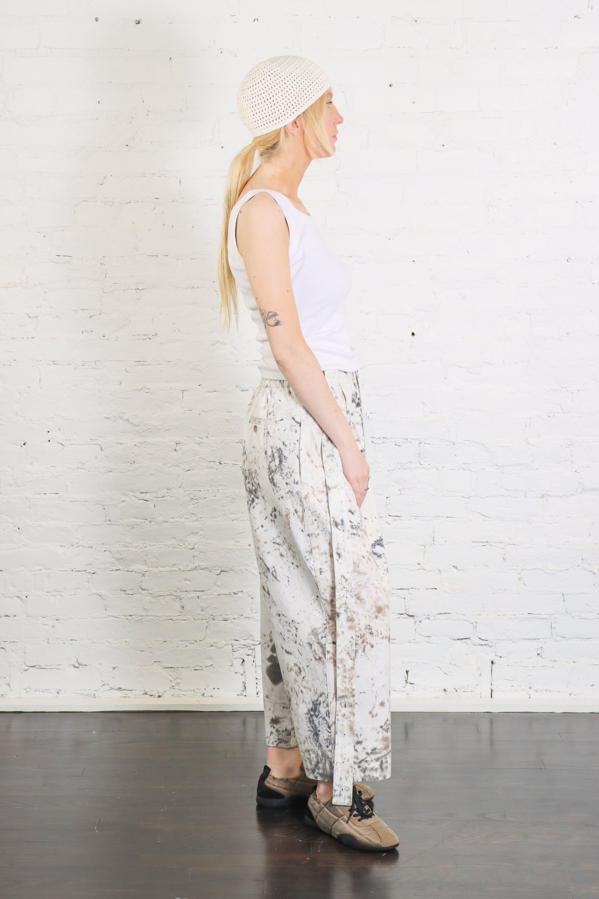 Handpaint Jumper Pants in White by Lauren Manoogian-Lauren Manoogian-Idlewild-Cincinnati