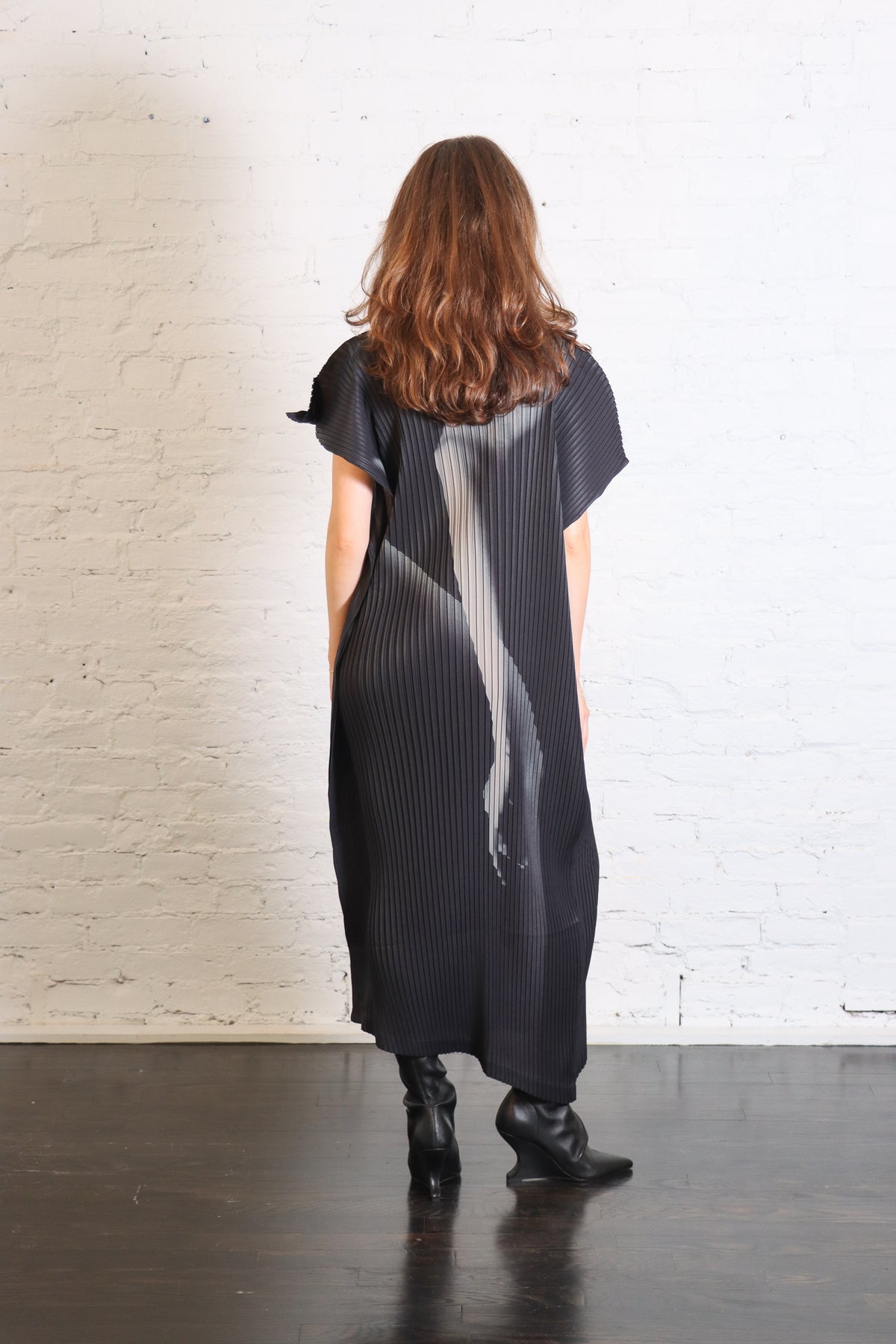 Hands of Lover Pleats Dress in Black-Hued by Issey Miyake-Issey Miyake-Idlewild-Cincinnati