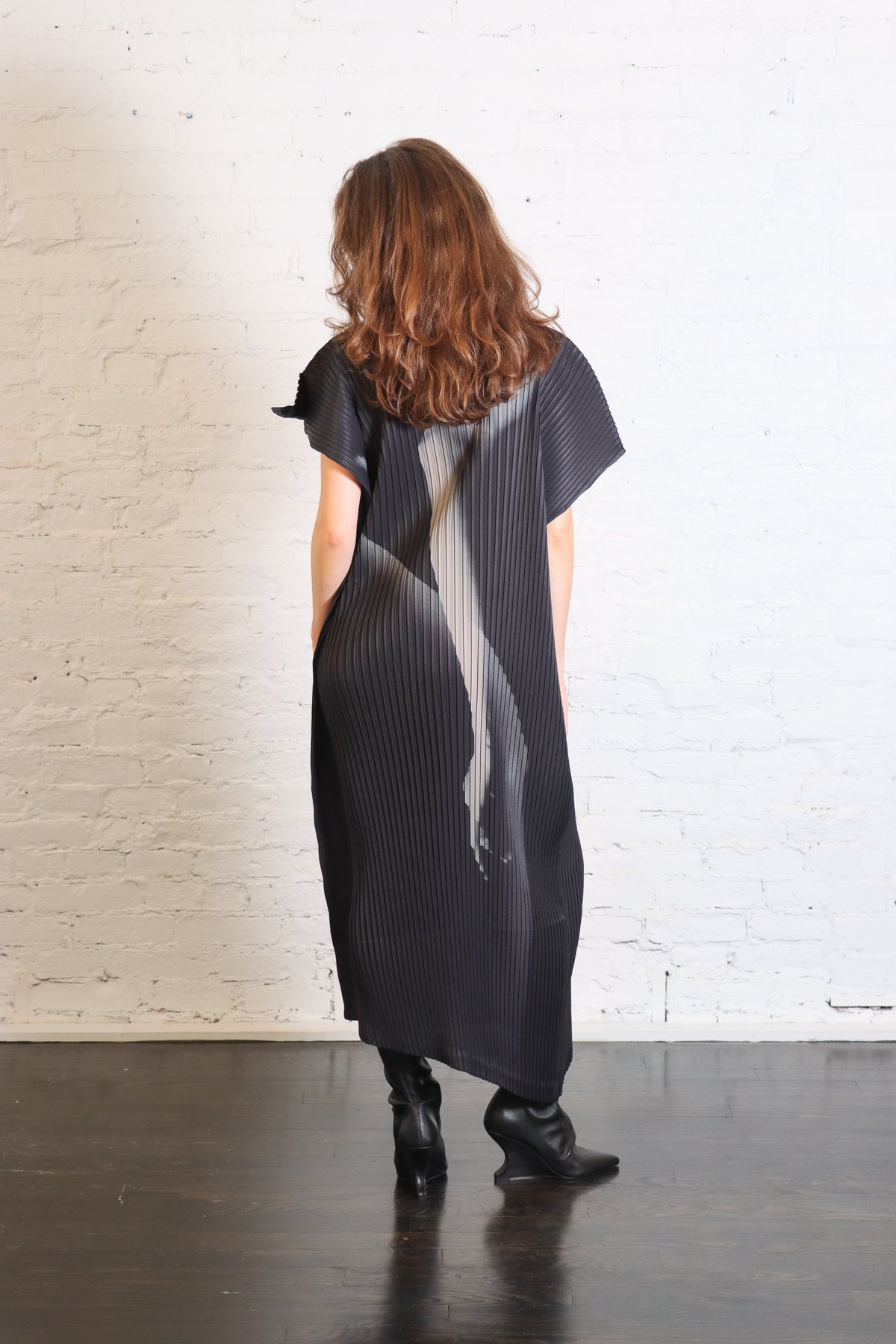 Hands of Lover Pleats Dress in Black-Hued by Issey Miyake-Issey Miyake-Idlewild-Cincinnati