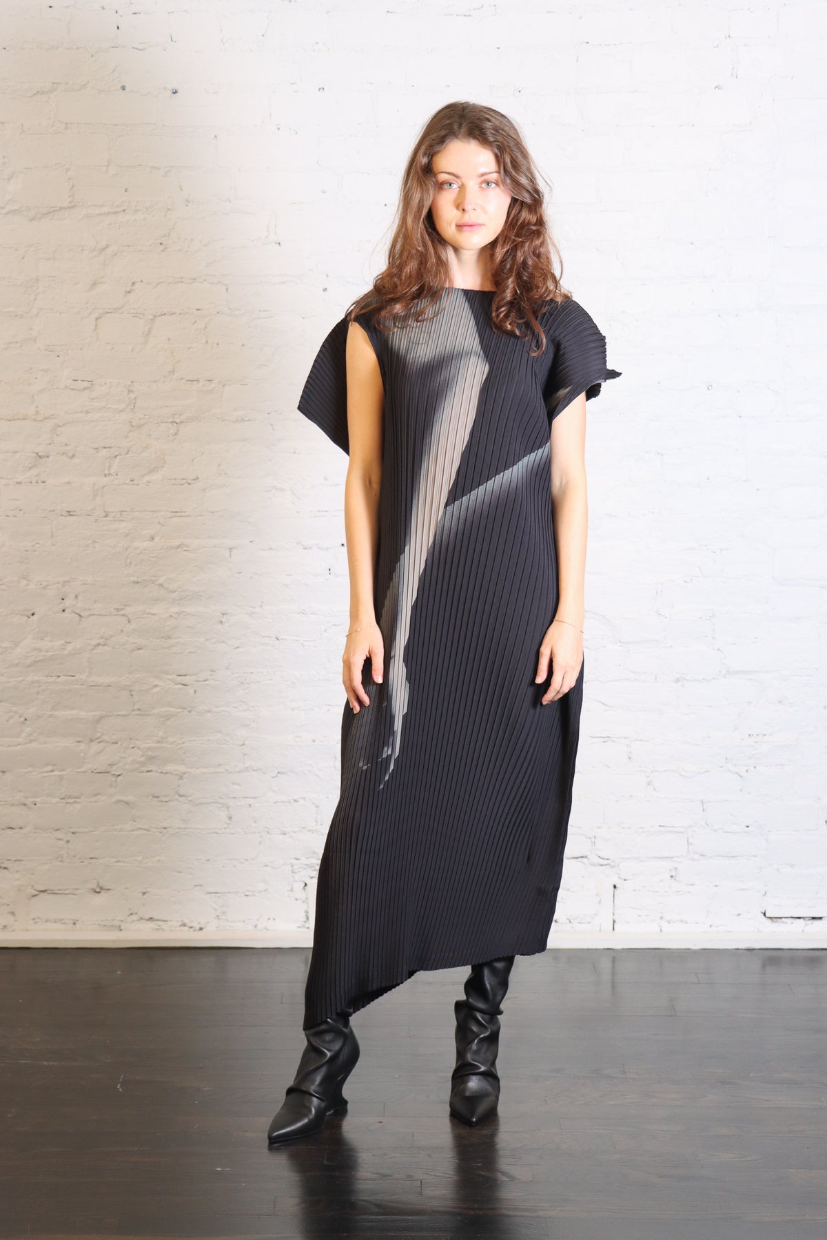 Hands of Lover Pleats Dress in Black-Hued by Issey Miyake-Issey Miyake-Idlewild-Cincinnati