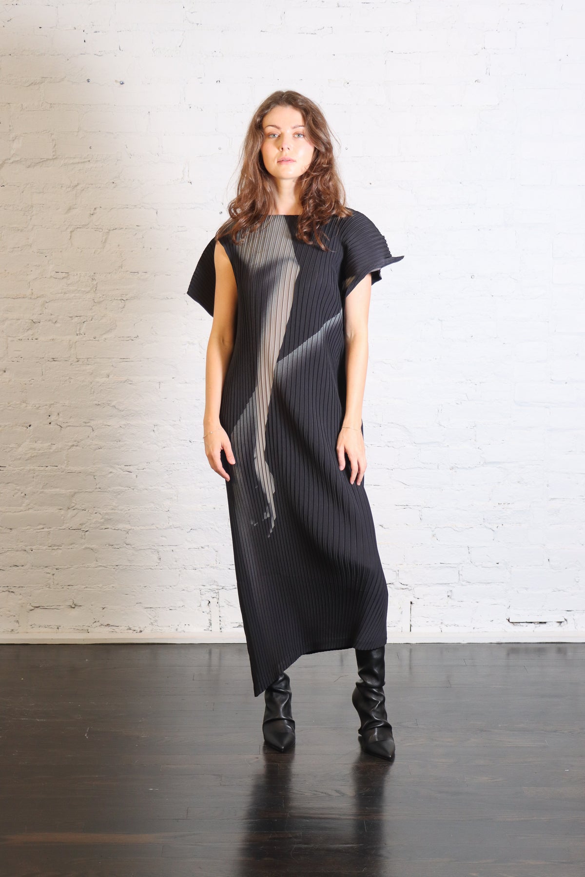 Hands of Lover Pleats Dress in Black-Hued by Issey Miyake-Issey Miyake-Idlewild-Cincinnati