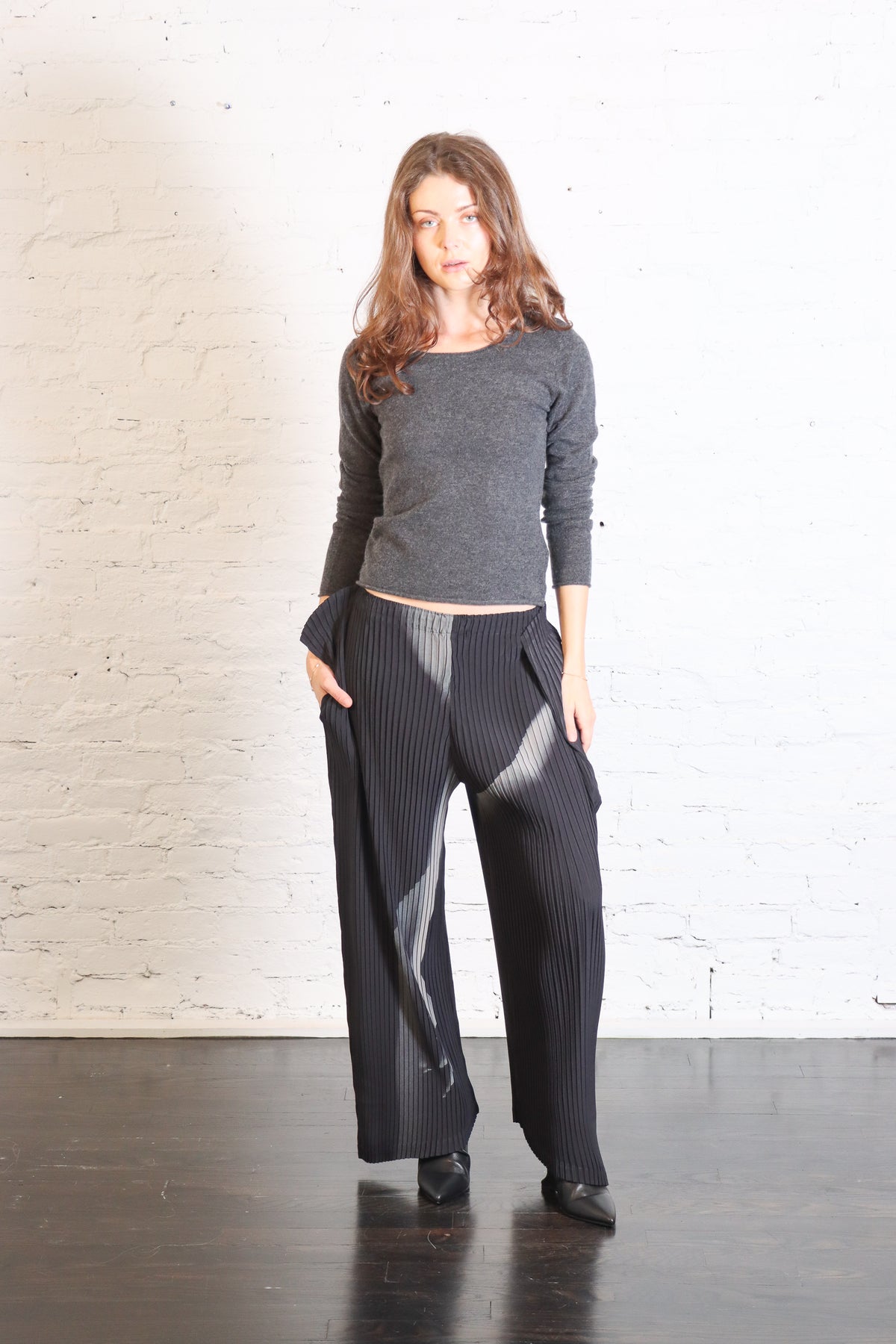 Hands of Lover Pleats Pants in Black-Hued by Issey Miyake-Issey Miyake-Idlewild-Cincinnati