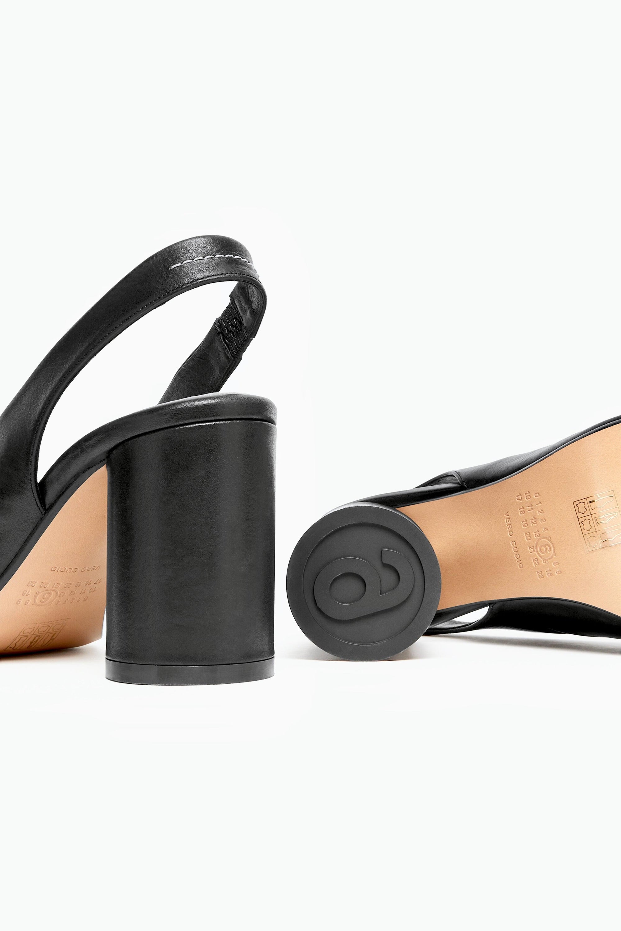 Heeled Sandal in Black by MM6 Maison Margiela-Shoes-MM6-Idlewild