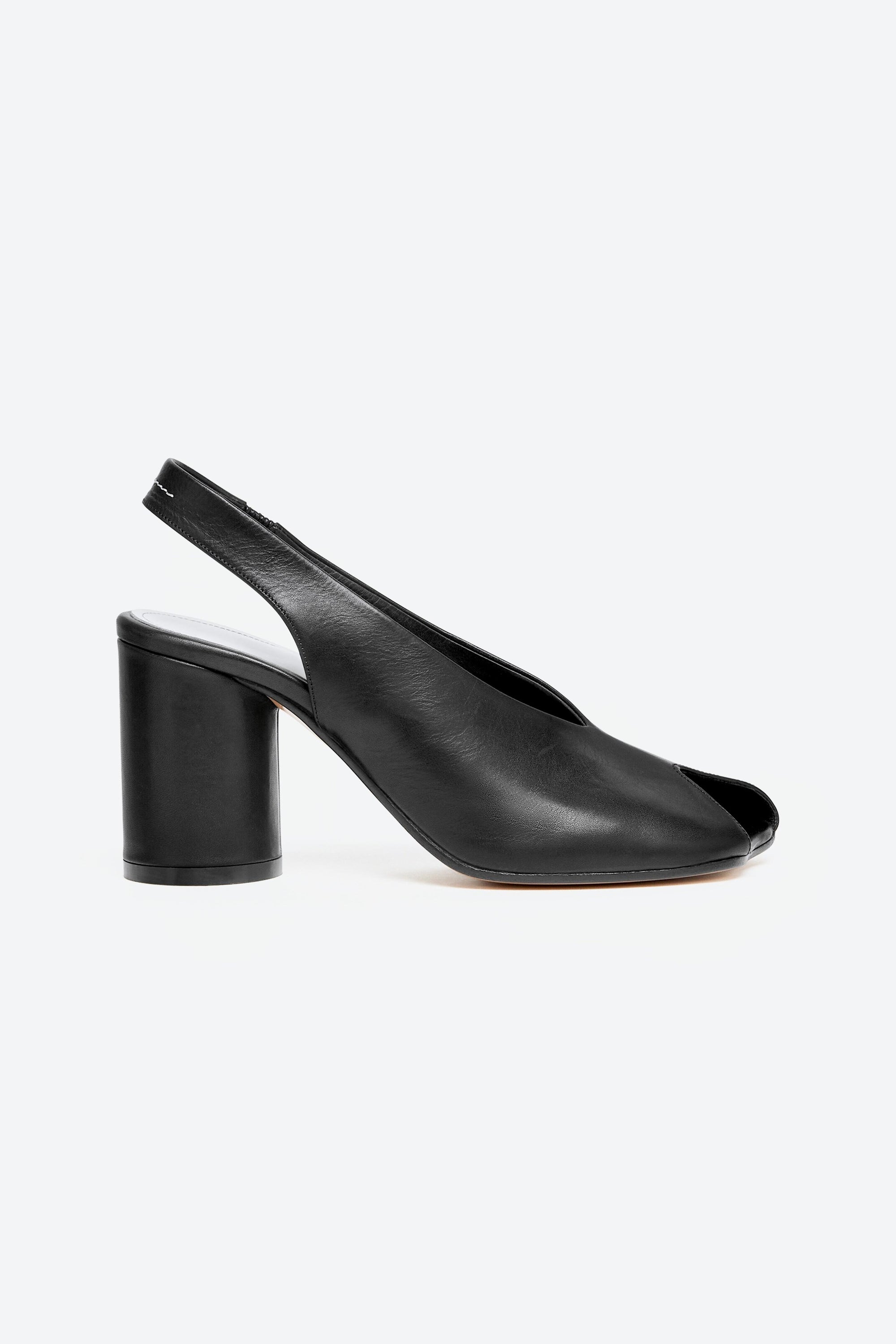 Heeled Sandal in Black by MM6 Maison Margiela-Shoes-MM6-Idlewild