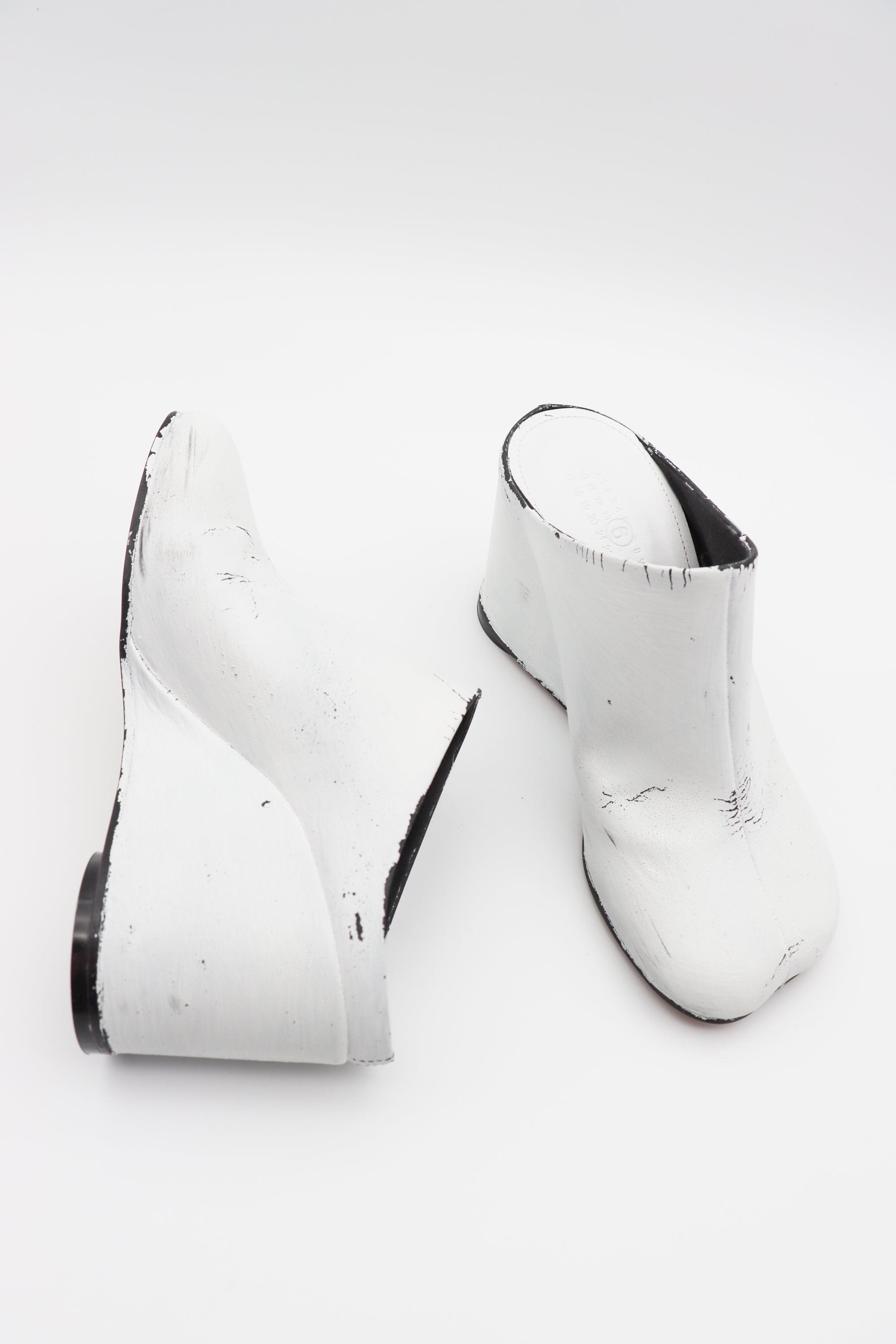 Heeled Slipper Wedge in White by MM6 Maison Margiela-Shoes-MM6-Idlewild